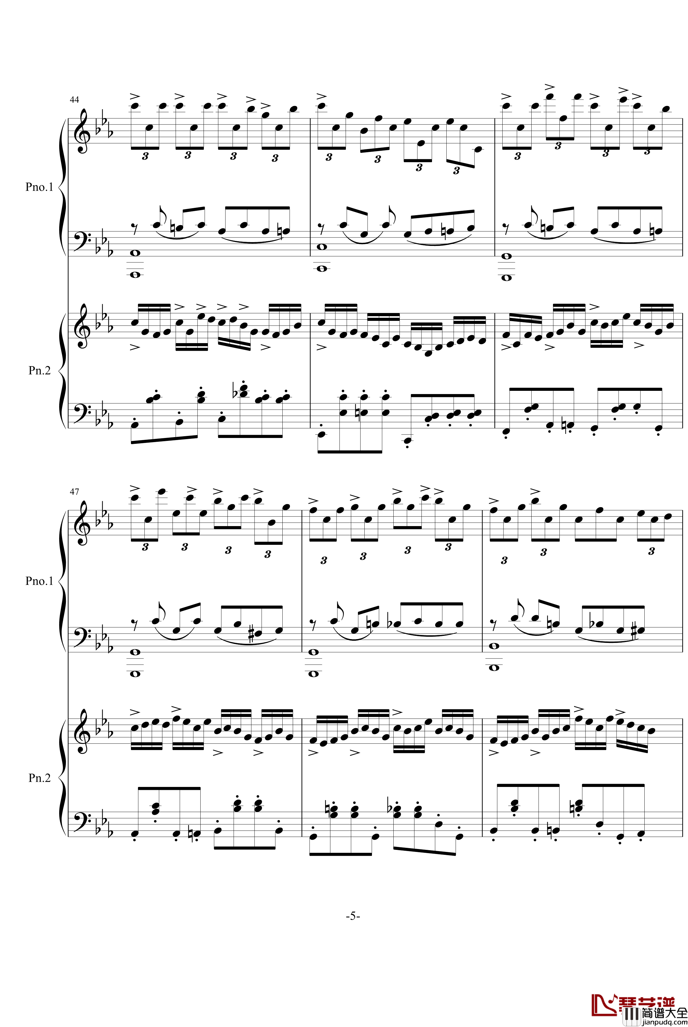 四季歌钢琴谱_双钢琴_苏婷