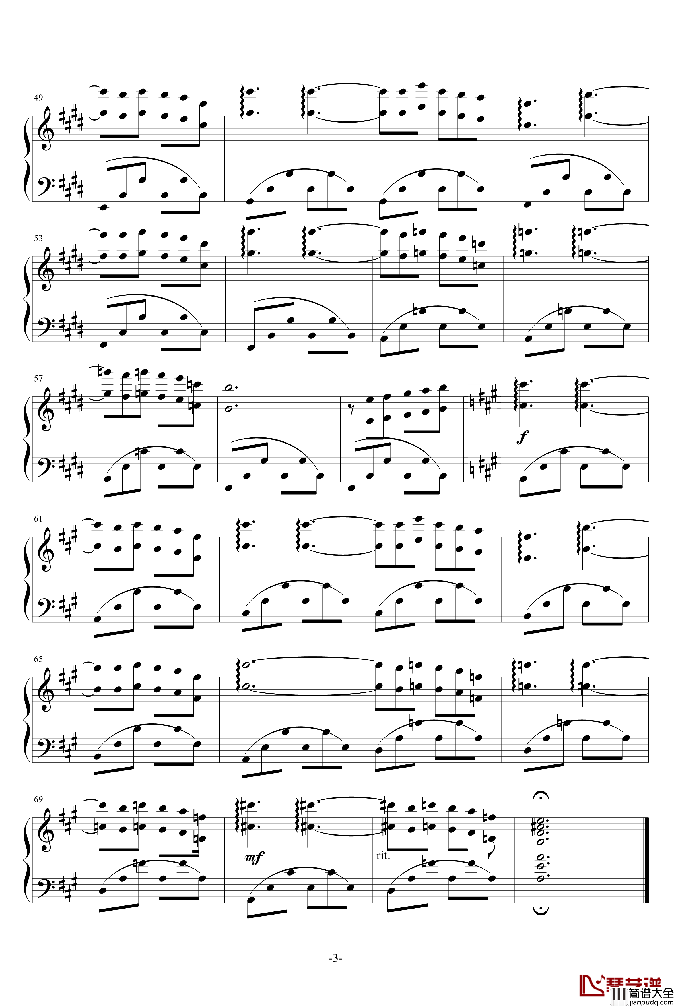 梦中的鸟钢琴谱_克莱德曼