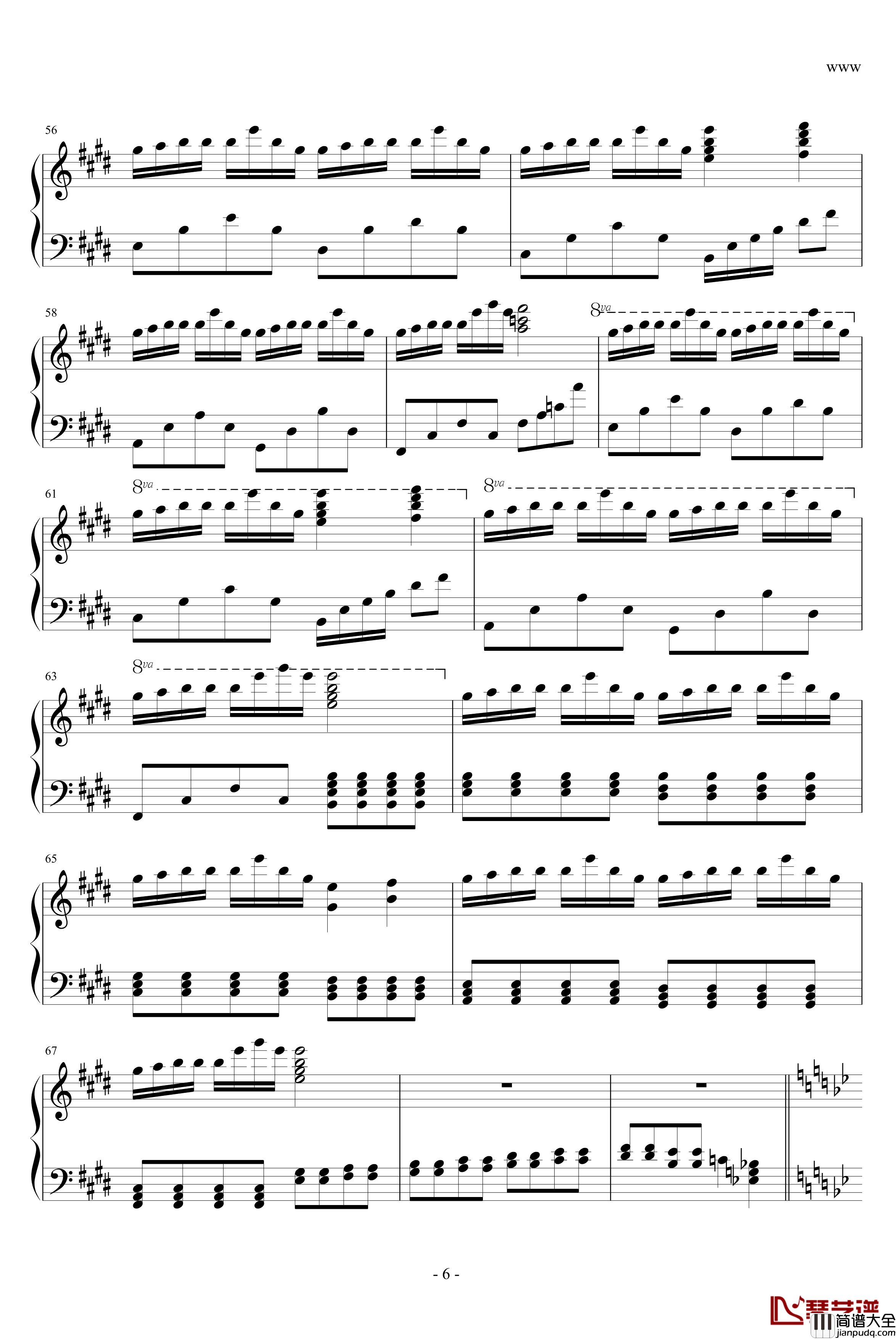 跨世时空的箫钢琴谱_二_血腥残阳