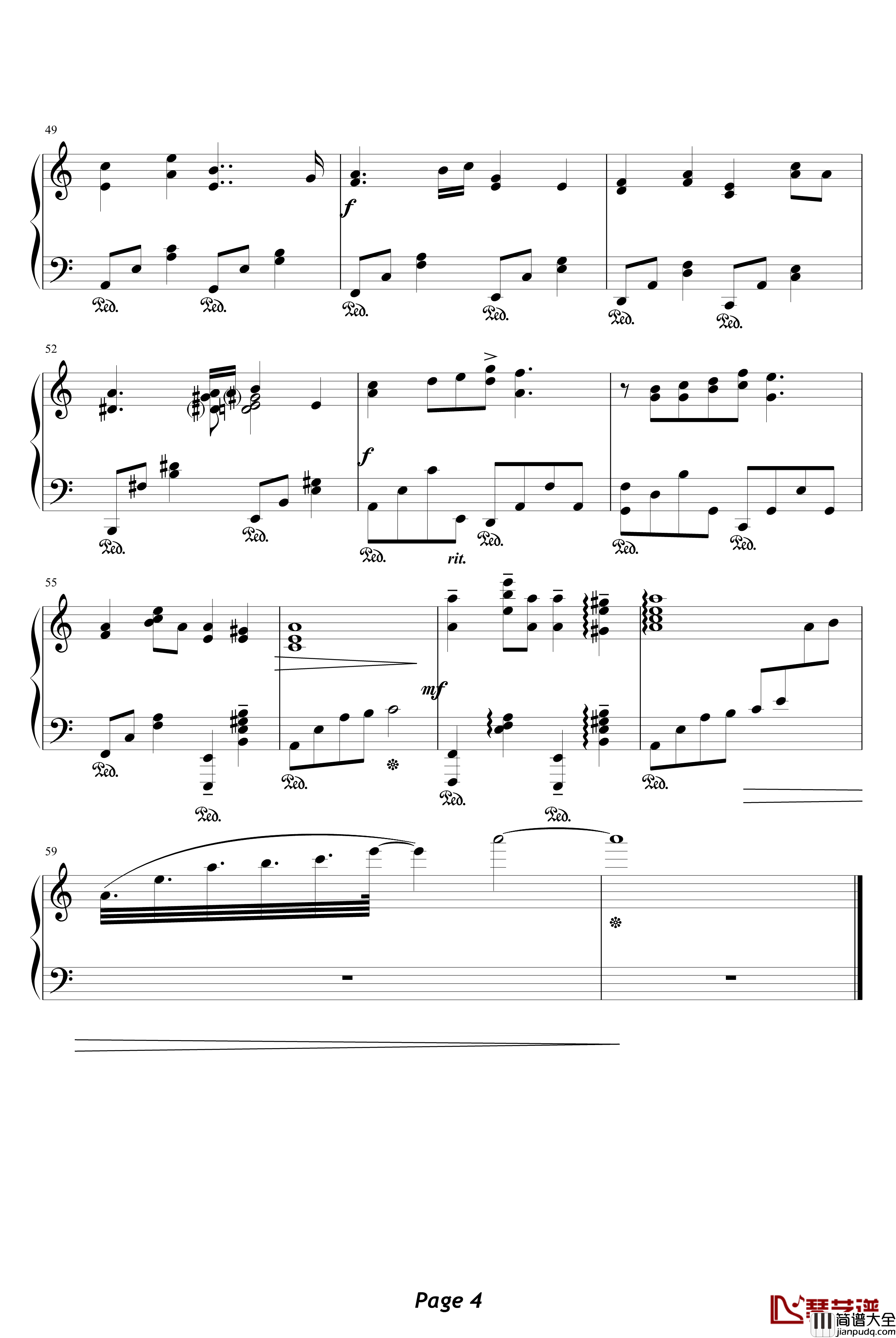 希望你幸福钢琴谱_豪杰春香_钢琴版