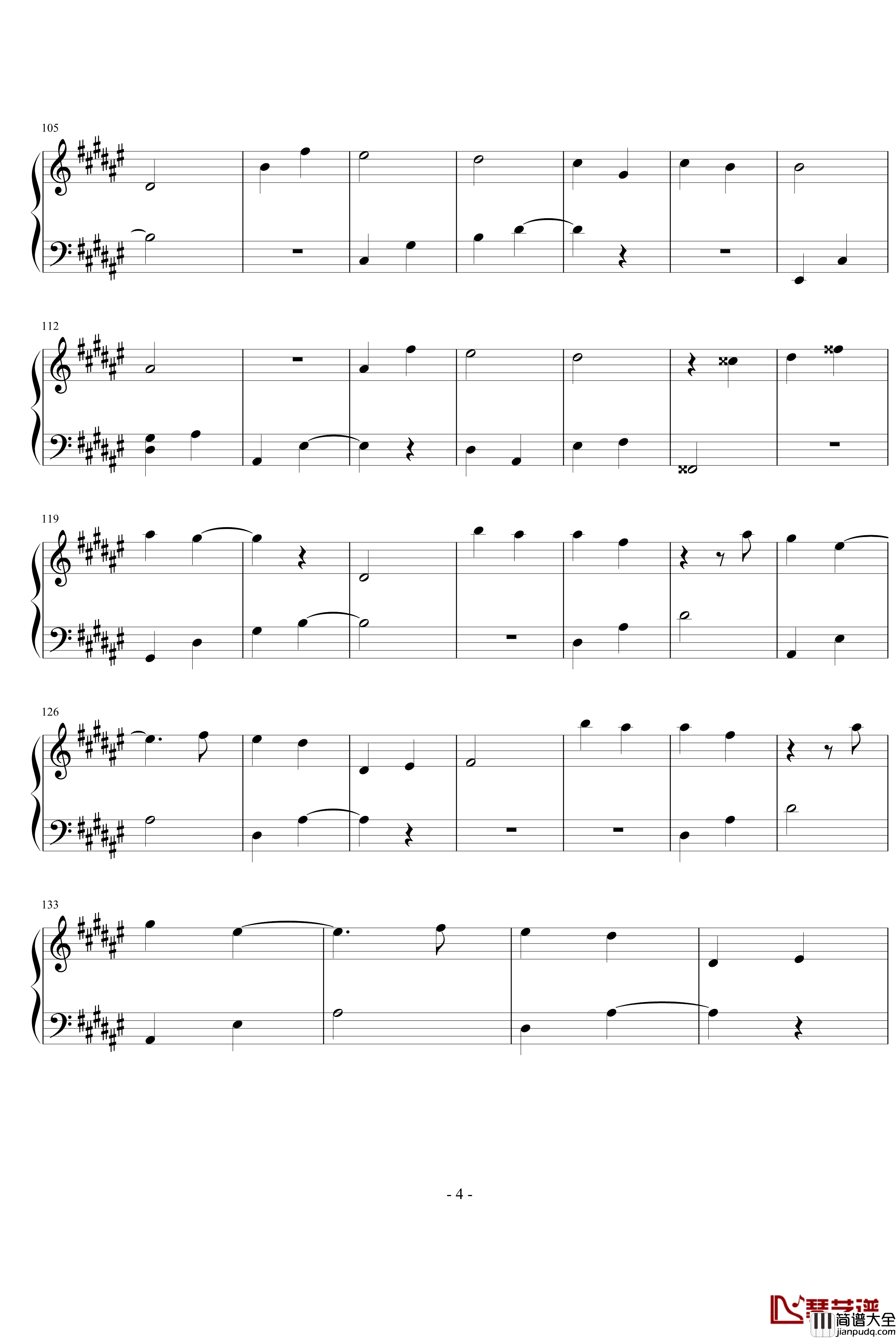 The_Me钢琴谱_黄手帕