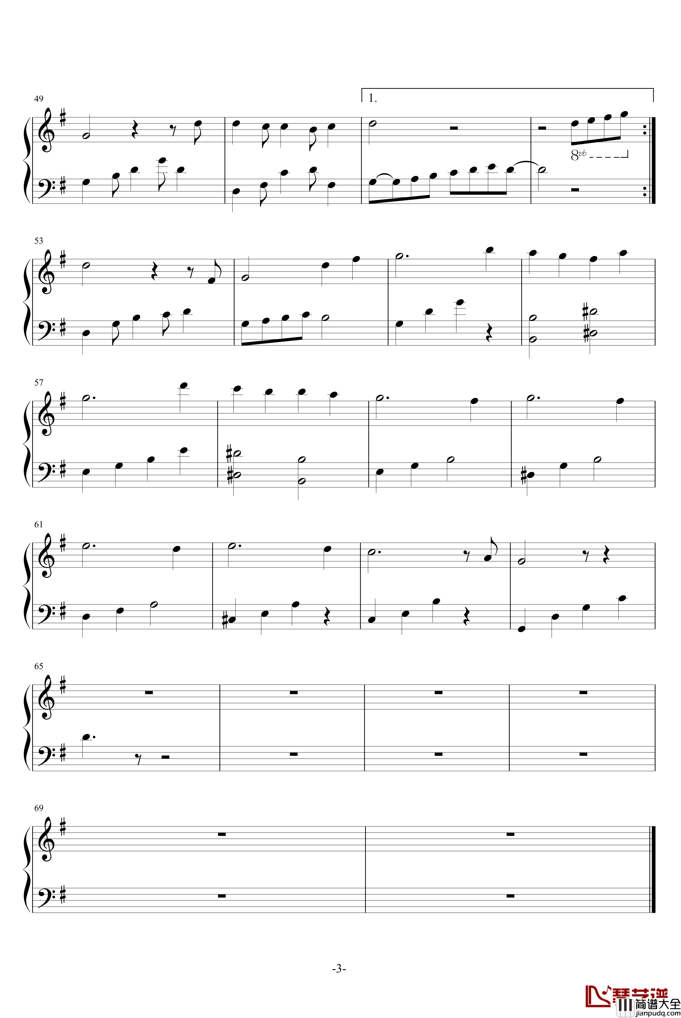 梦钢琴谱_jeanjsk