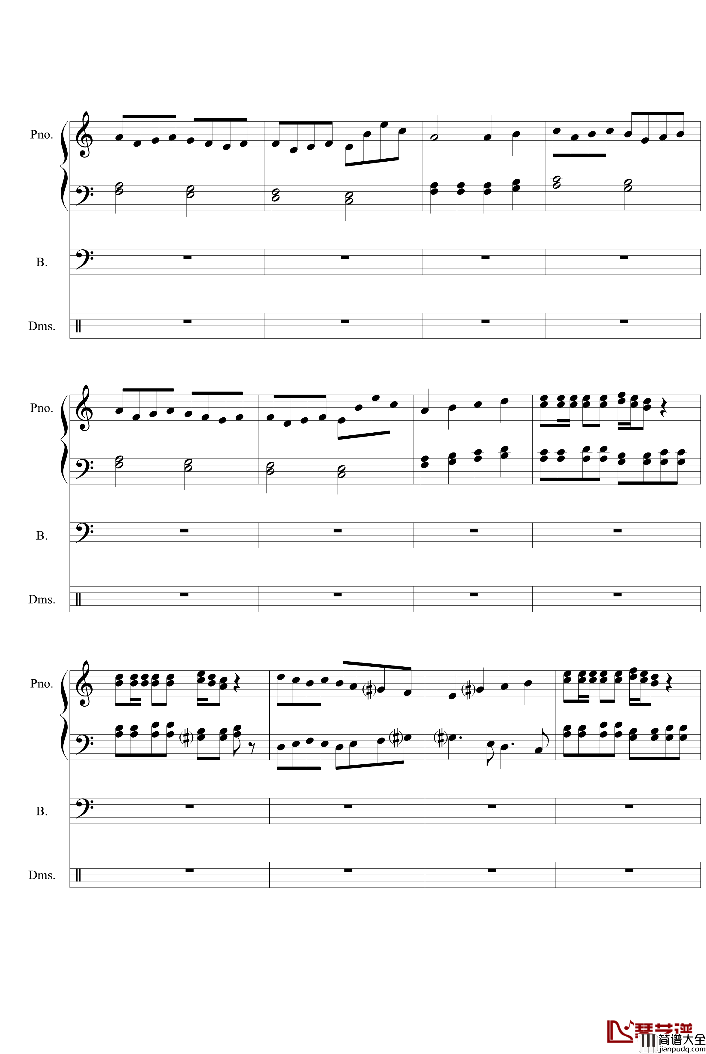古墓祭品钢琴谱_火星人PP