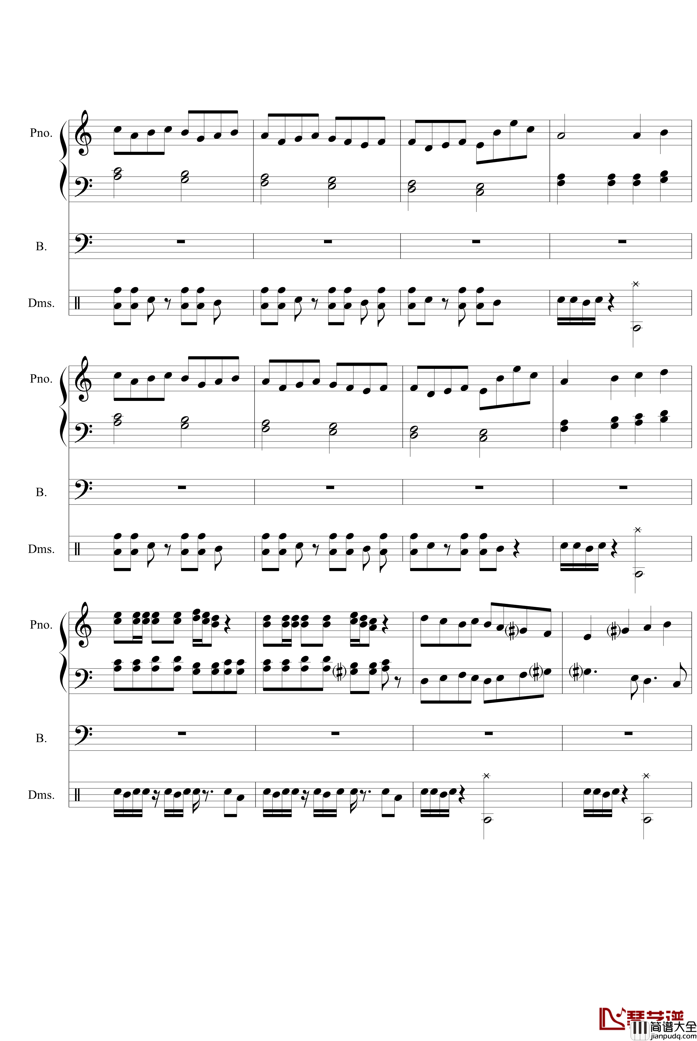 古墓祭品钢琴谱_火星人PP