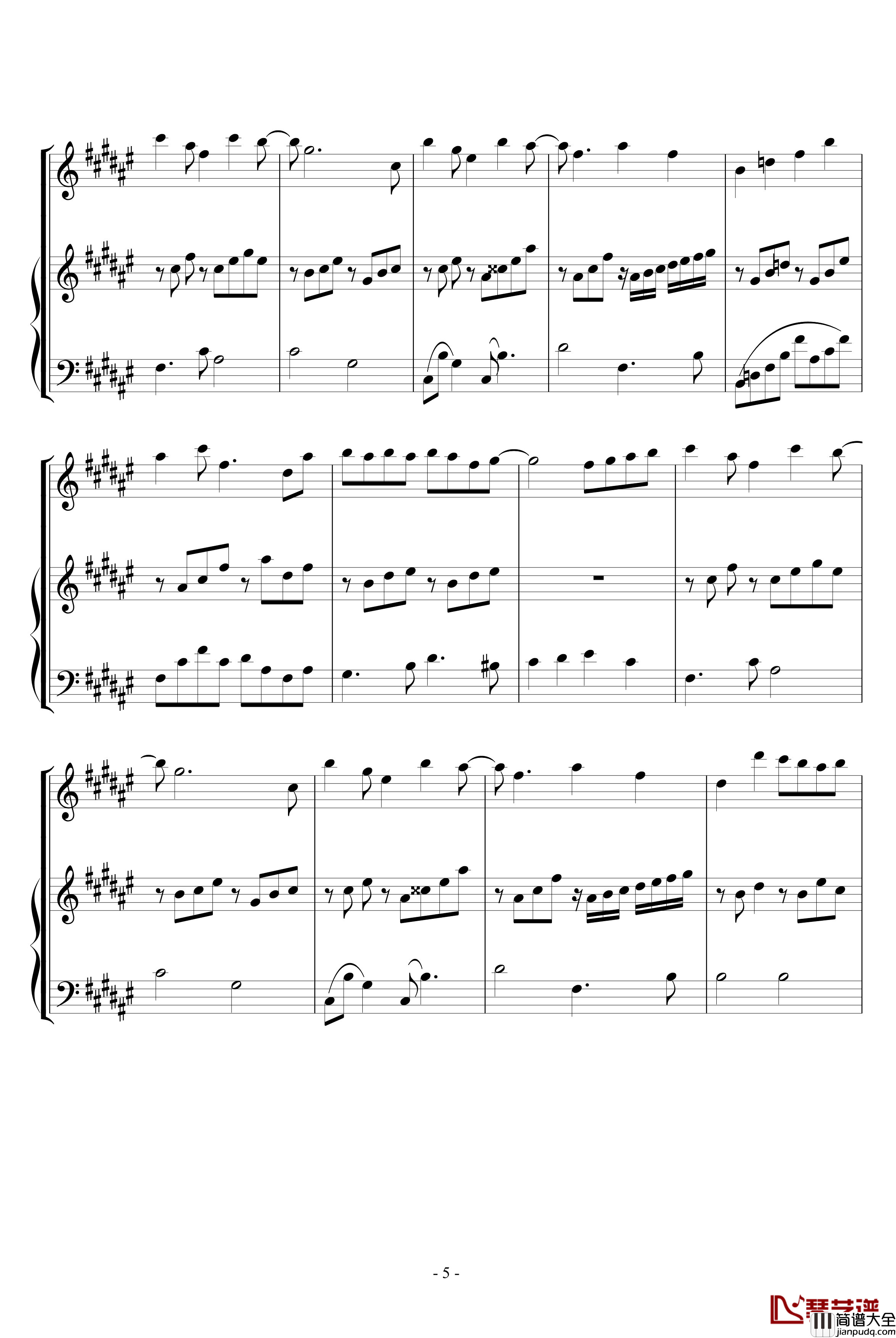 龙猫的主题钢琴谱_久石让