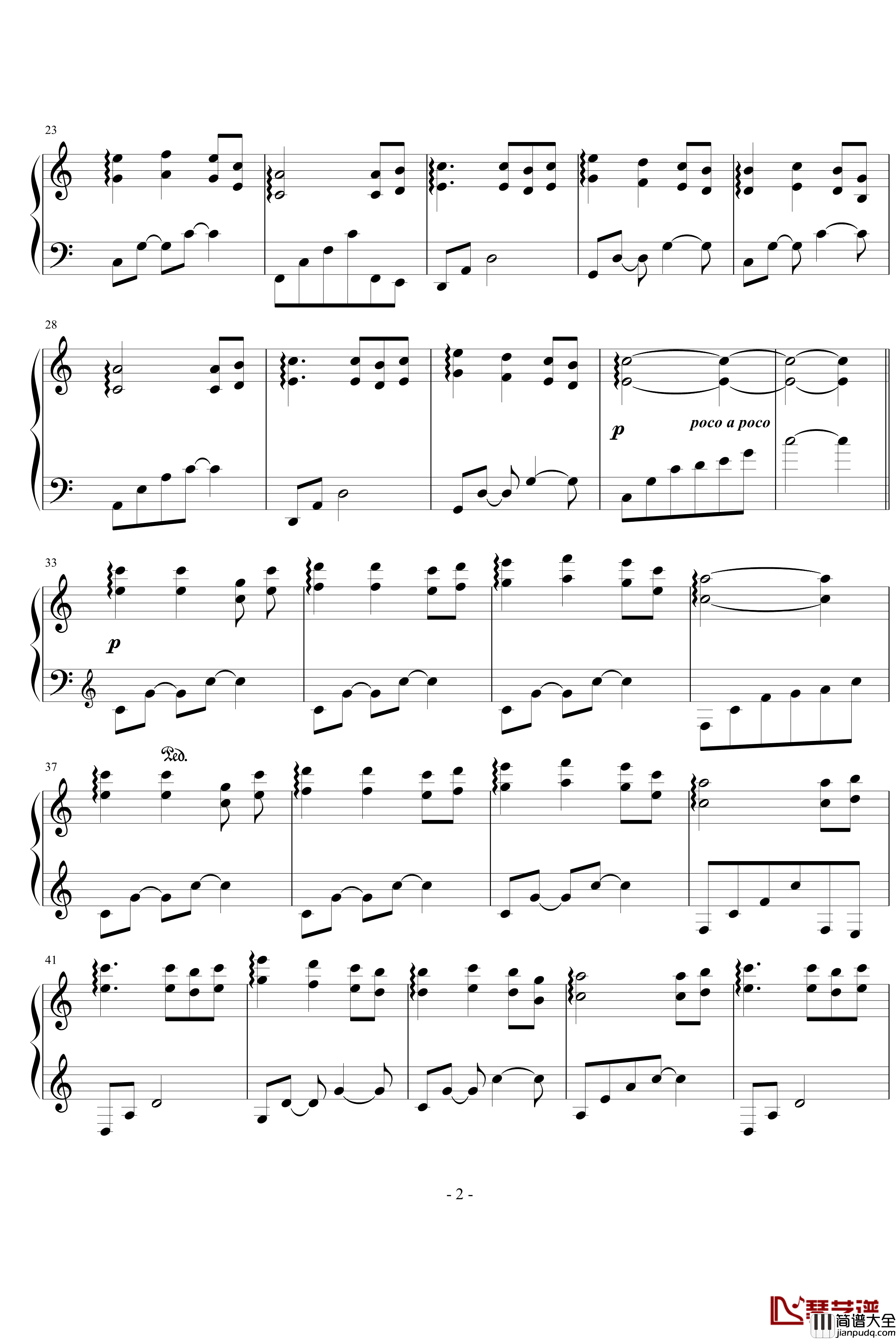 灌篮高手钢琴谱_动漫影视