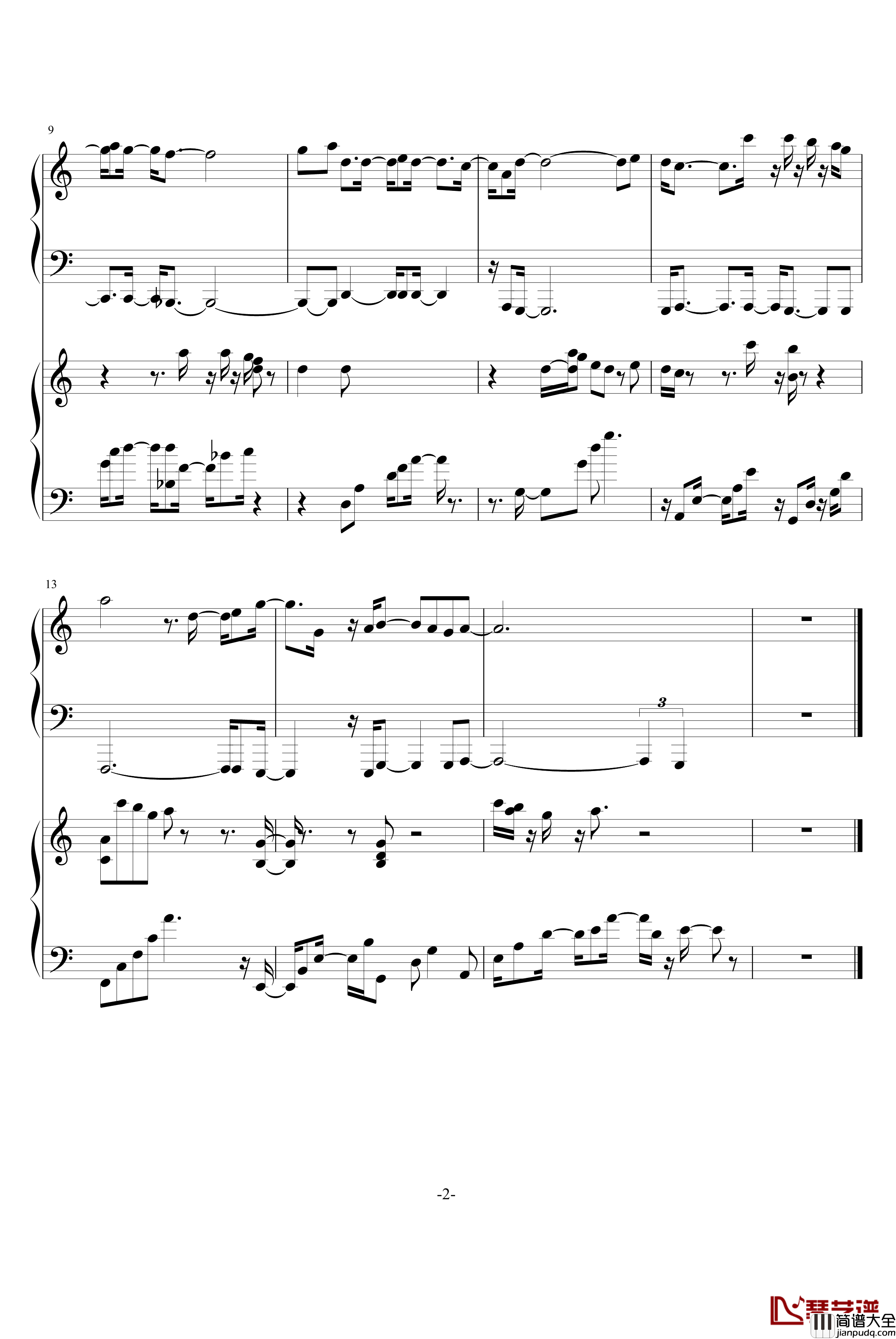 金庸群侠传钢琴谱_游戏