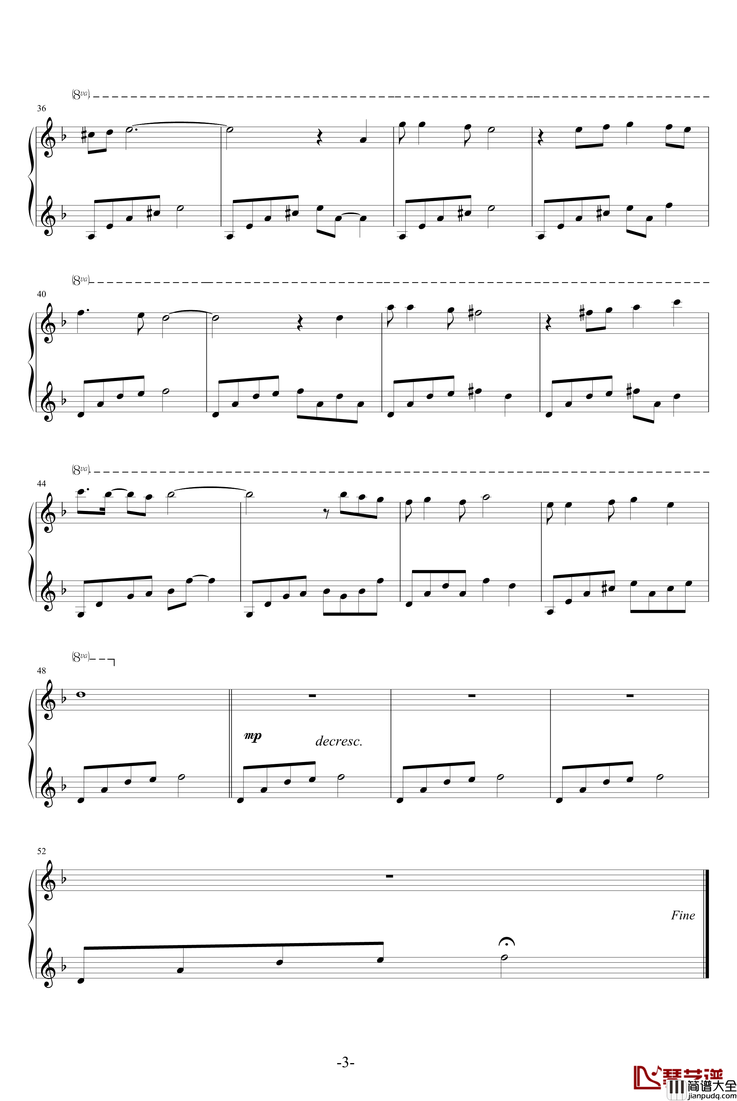 我等候你钢琴谱_影视