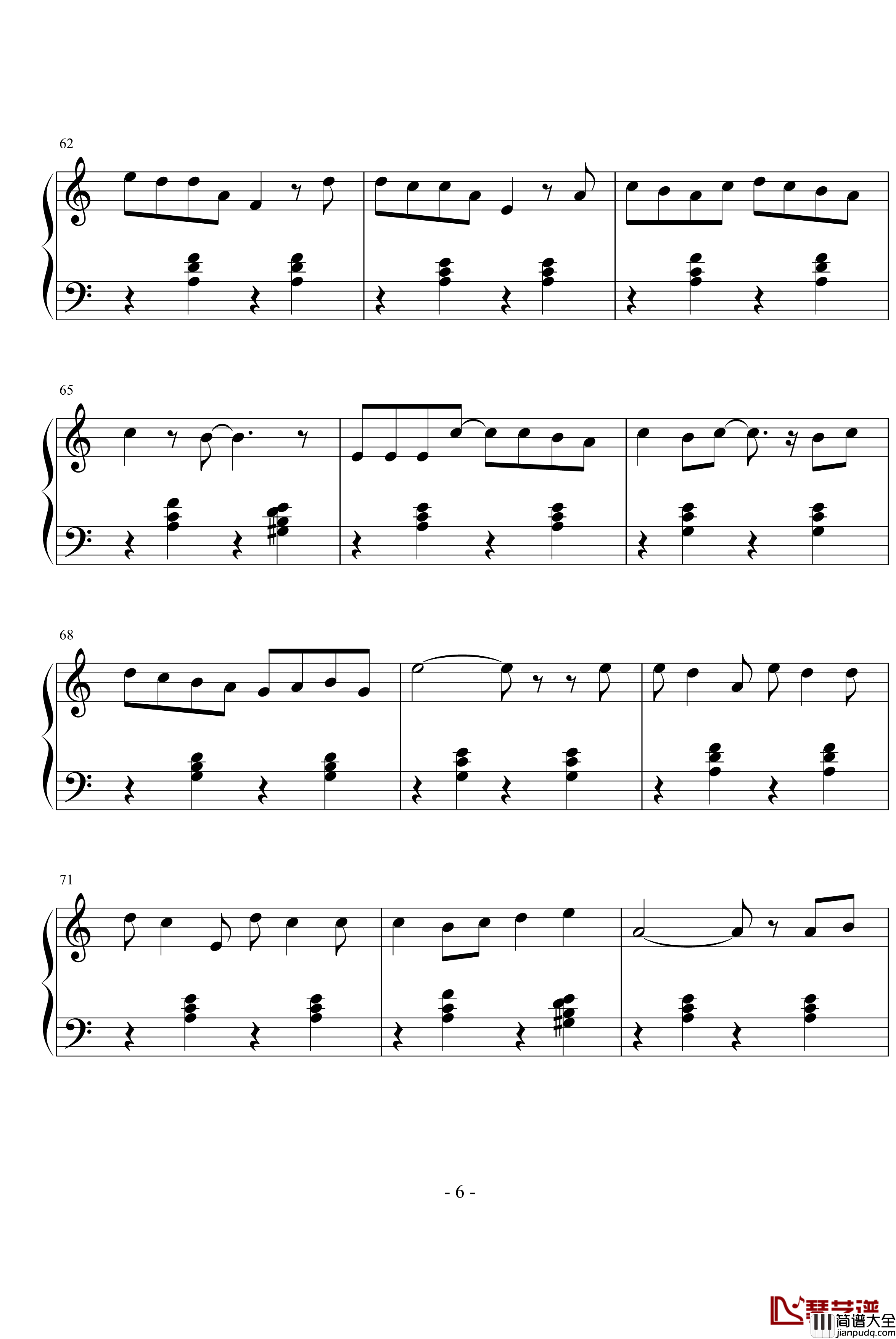 最爱钢琴谱_周慧敏