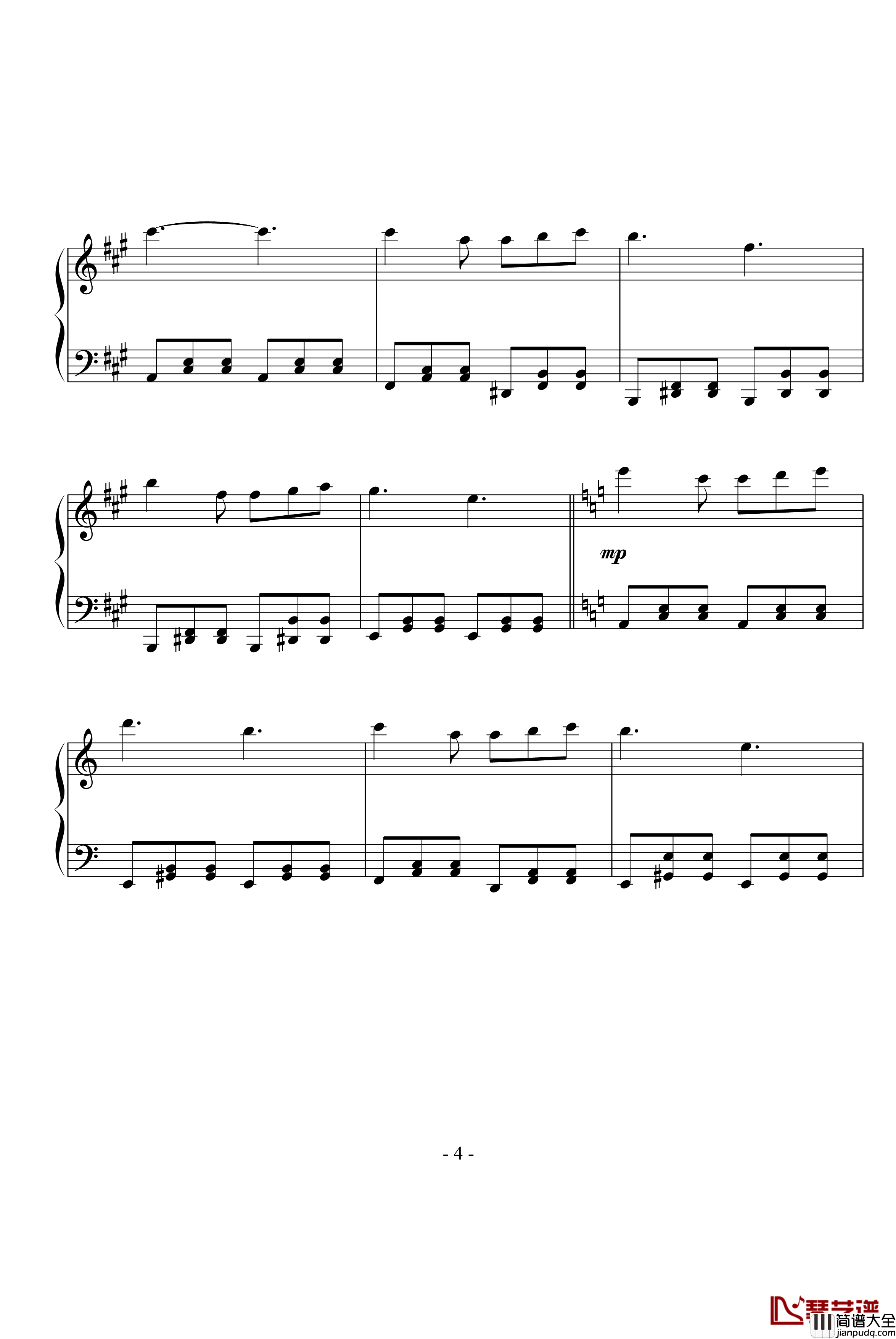 明日的舞钢琴谱_elisa2016