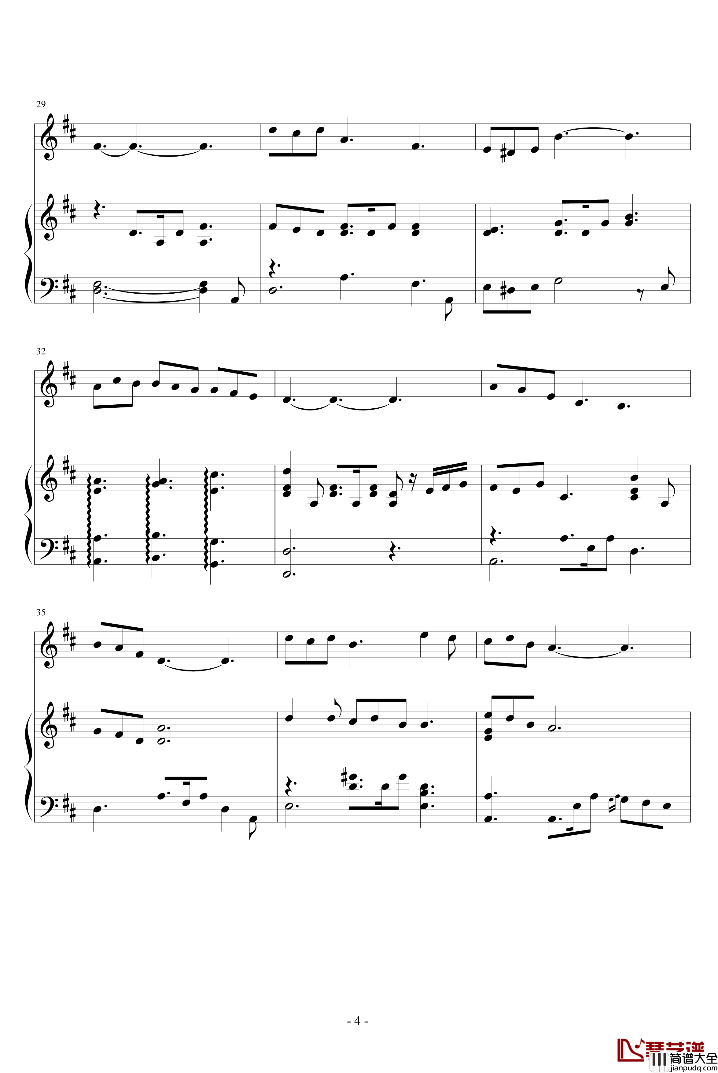 美丽的神梦钢琴谱_福斯特