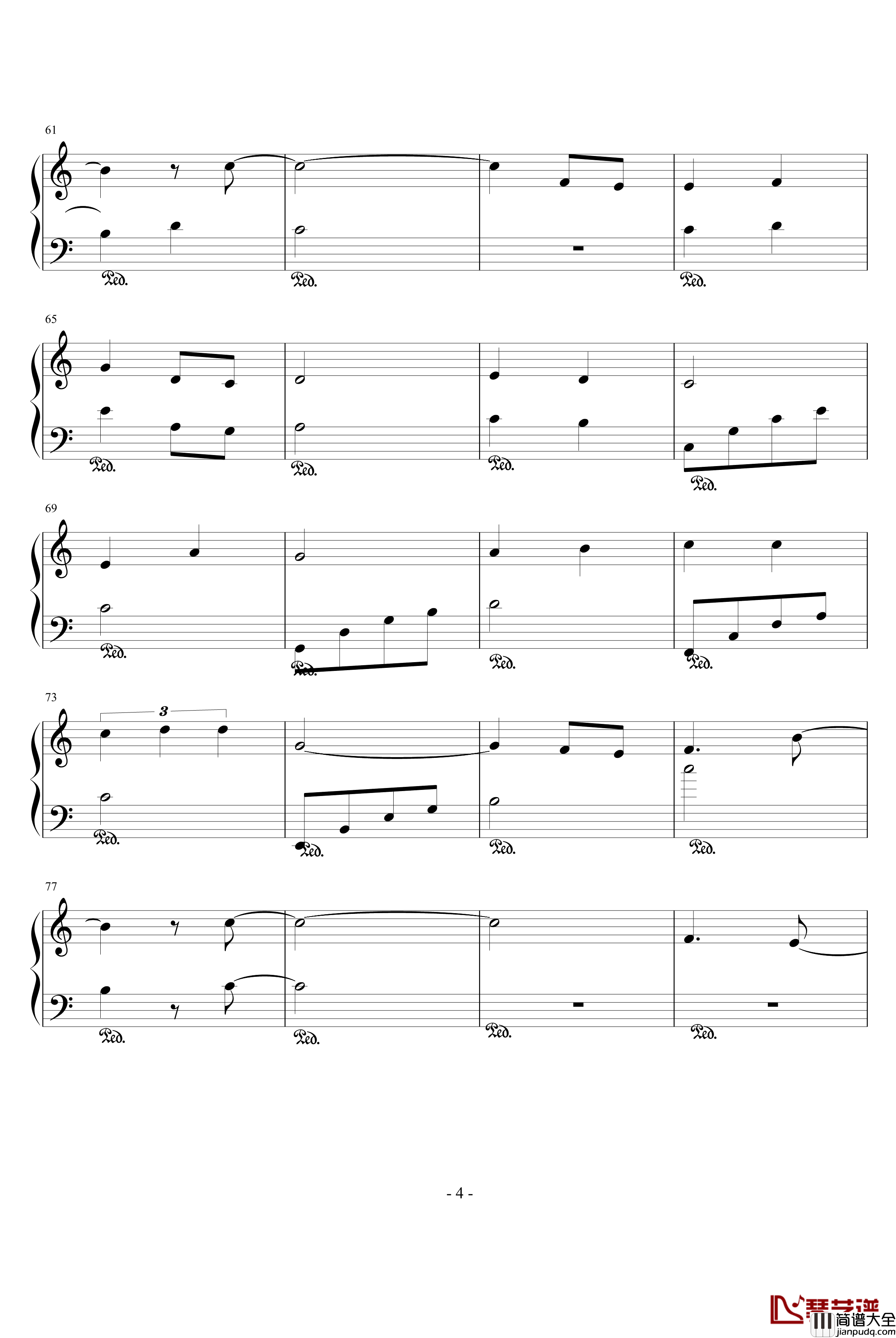 for_linda钢琴谱_wang93