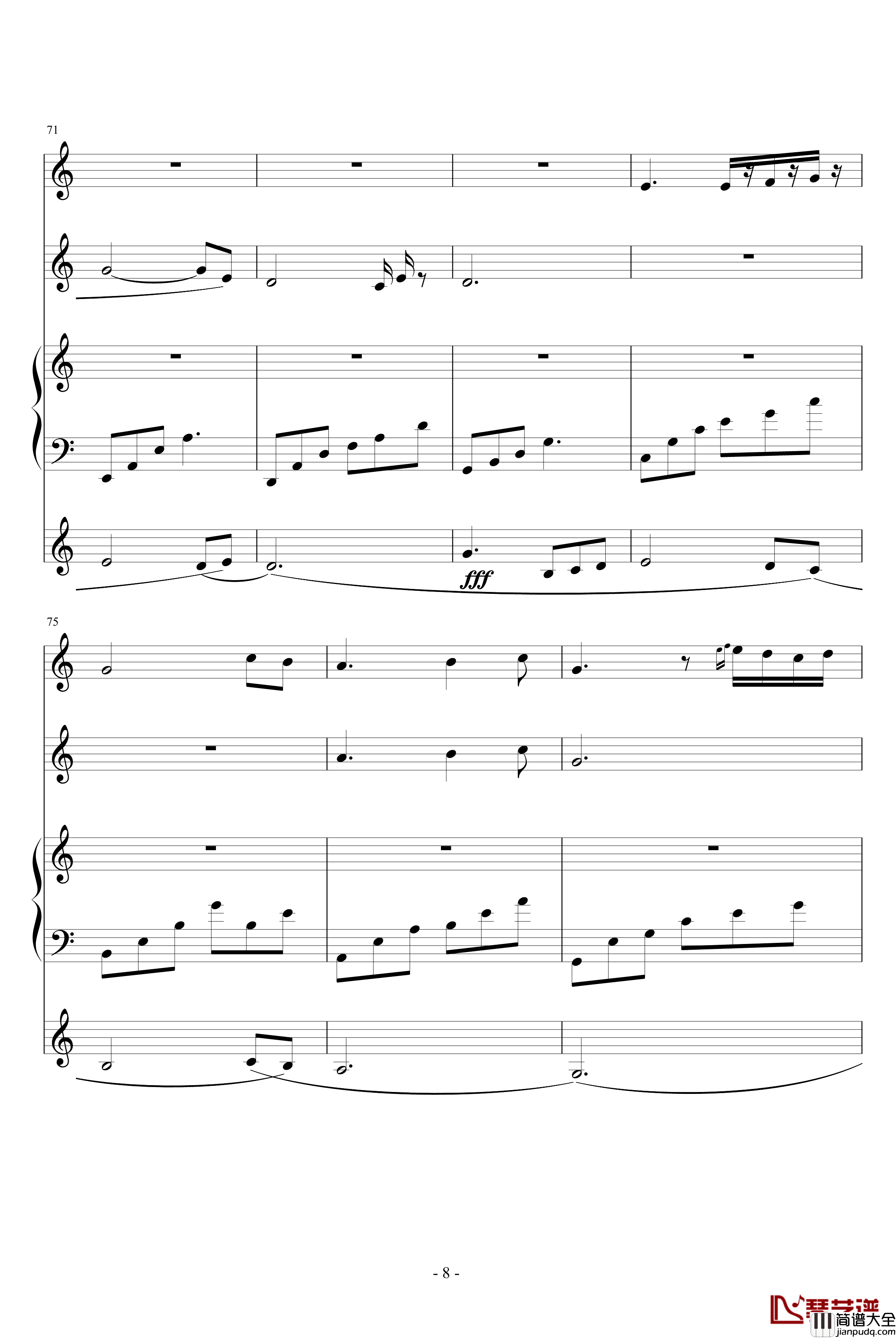 情书钢琴谱_Love_Letter_To_You_班得瑞_Bandari