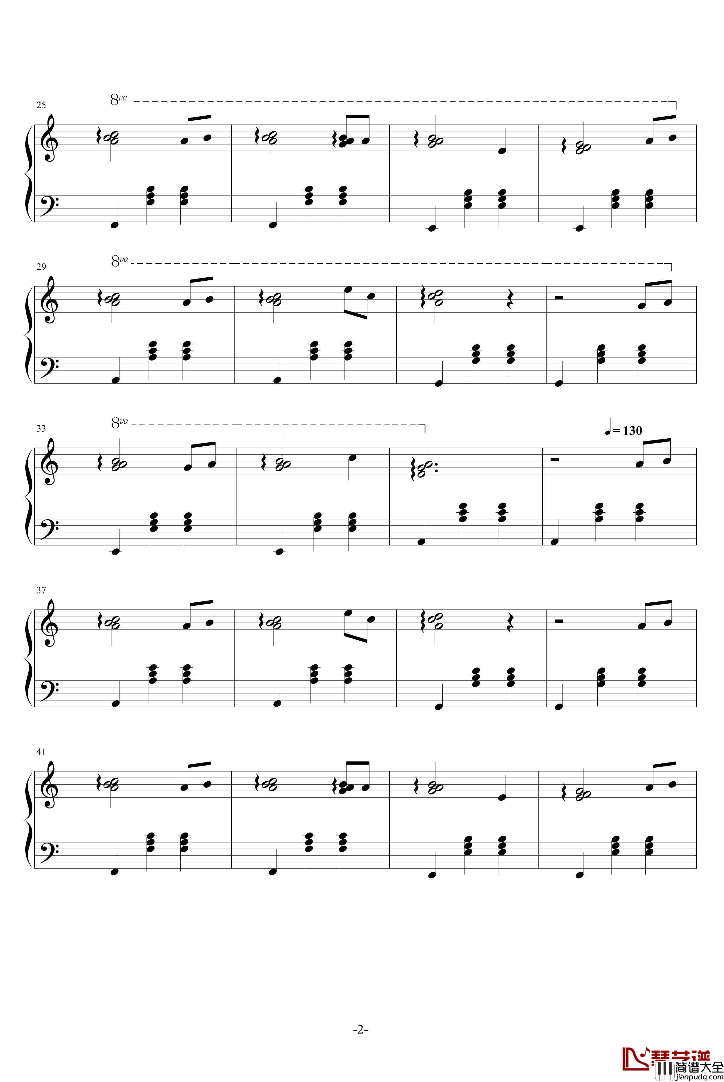 Waiting钢琴谱_快乐甜筒