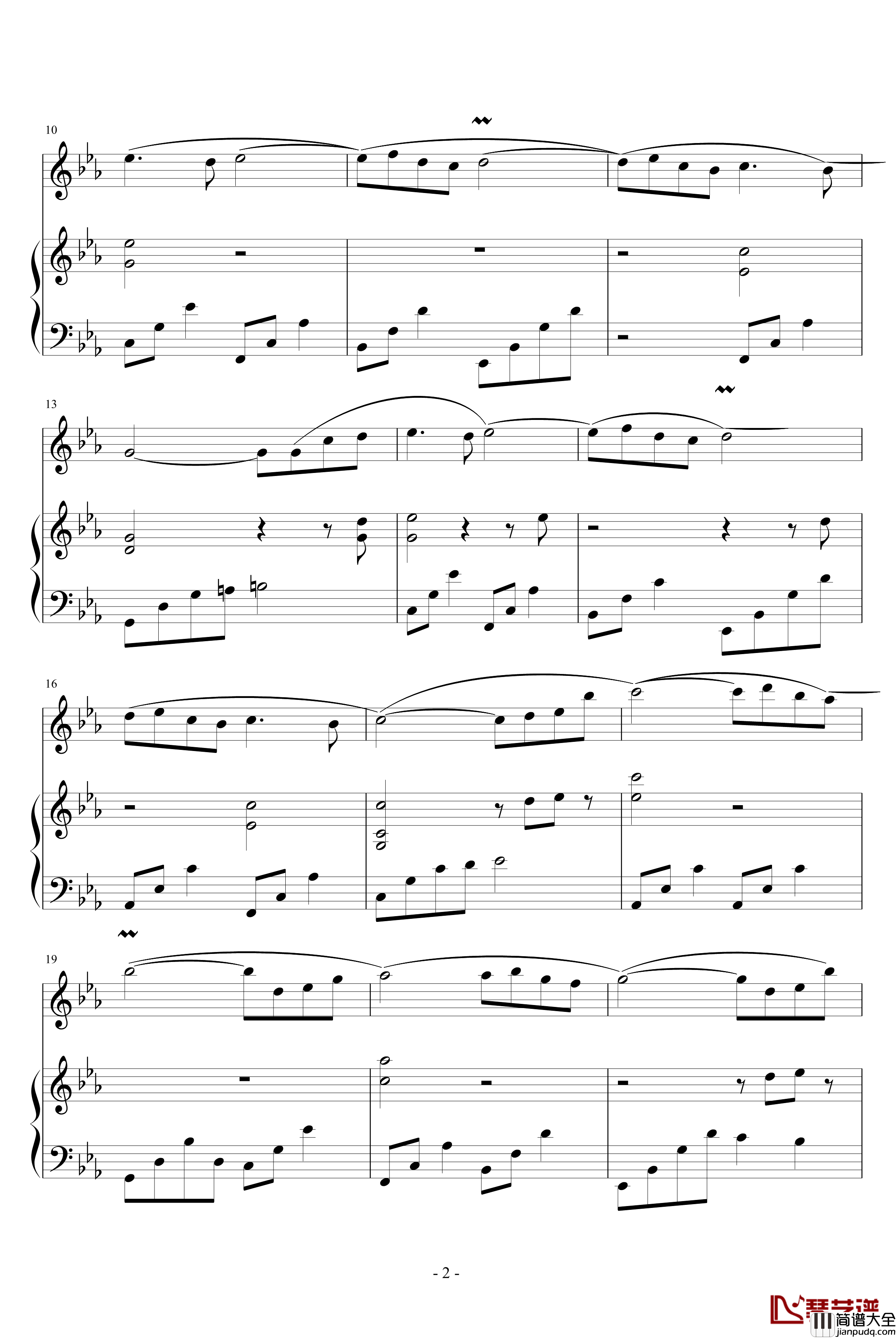 神秘花园钢琴谱_小提琴_动漫影视