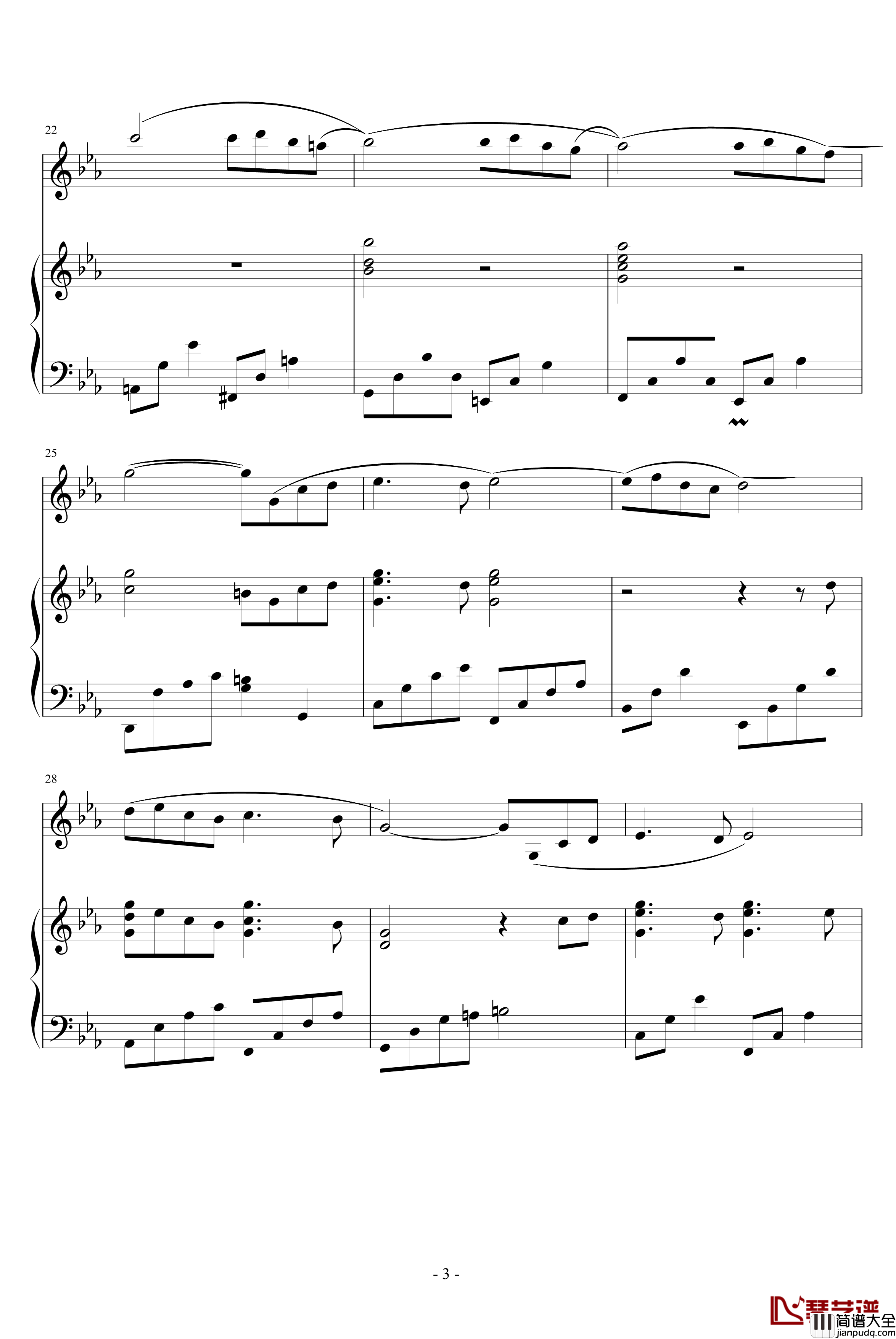 神秘花园钢琴谱_小提琴_动漫影视