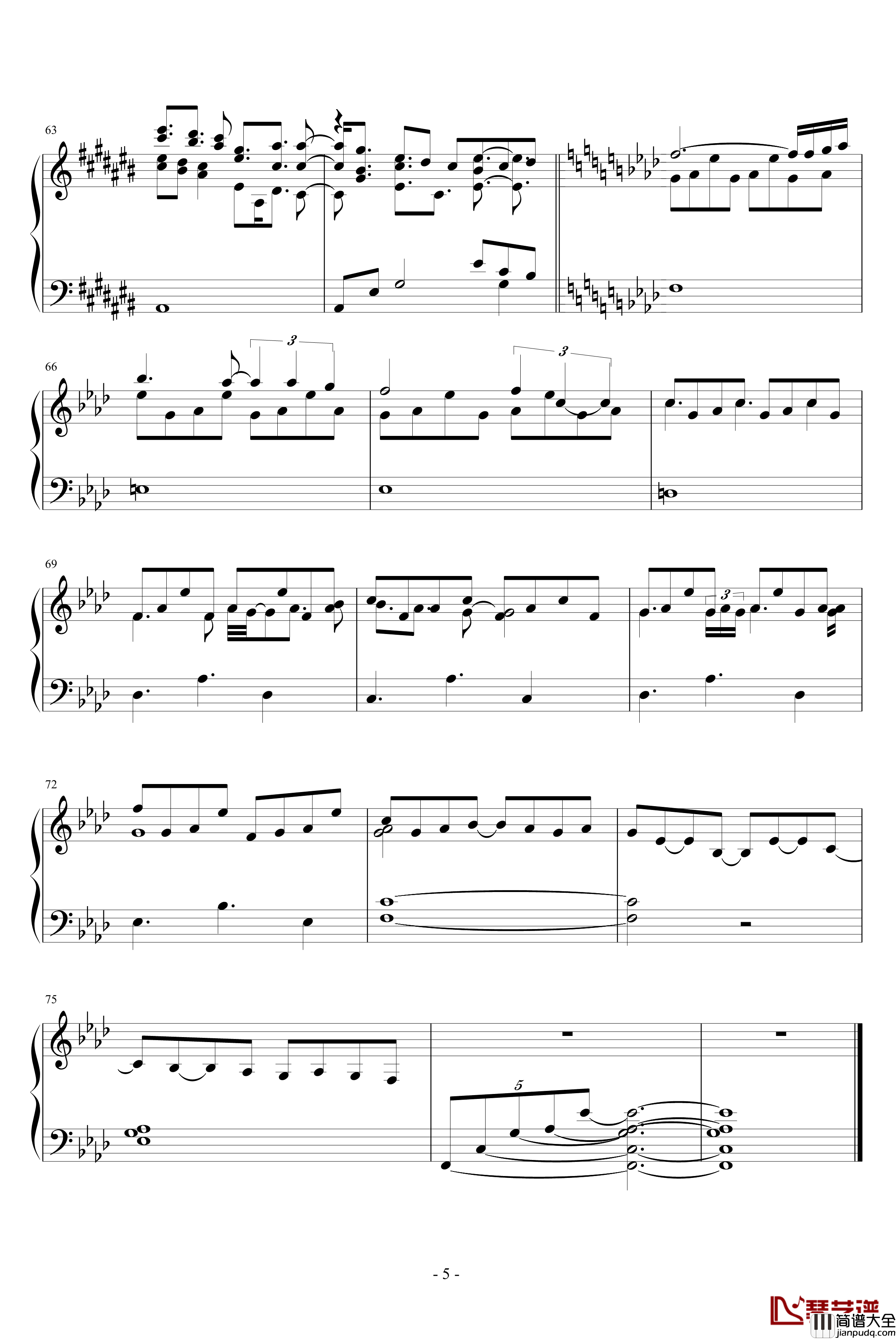 琉璃子钢琴谱_Kofex