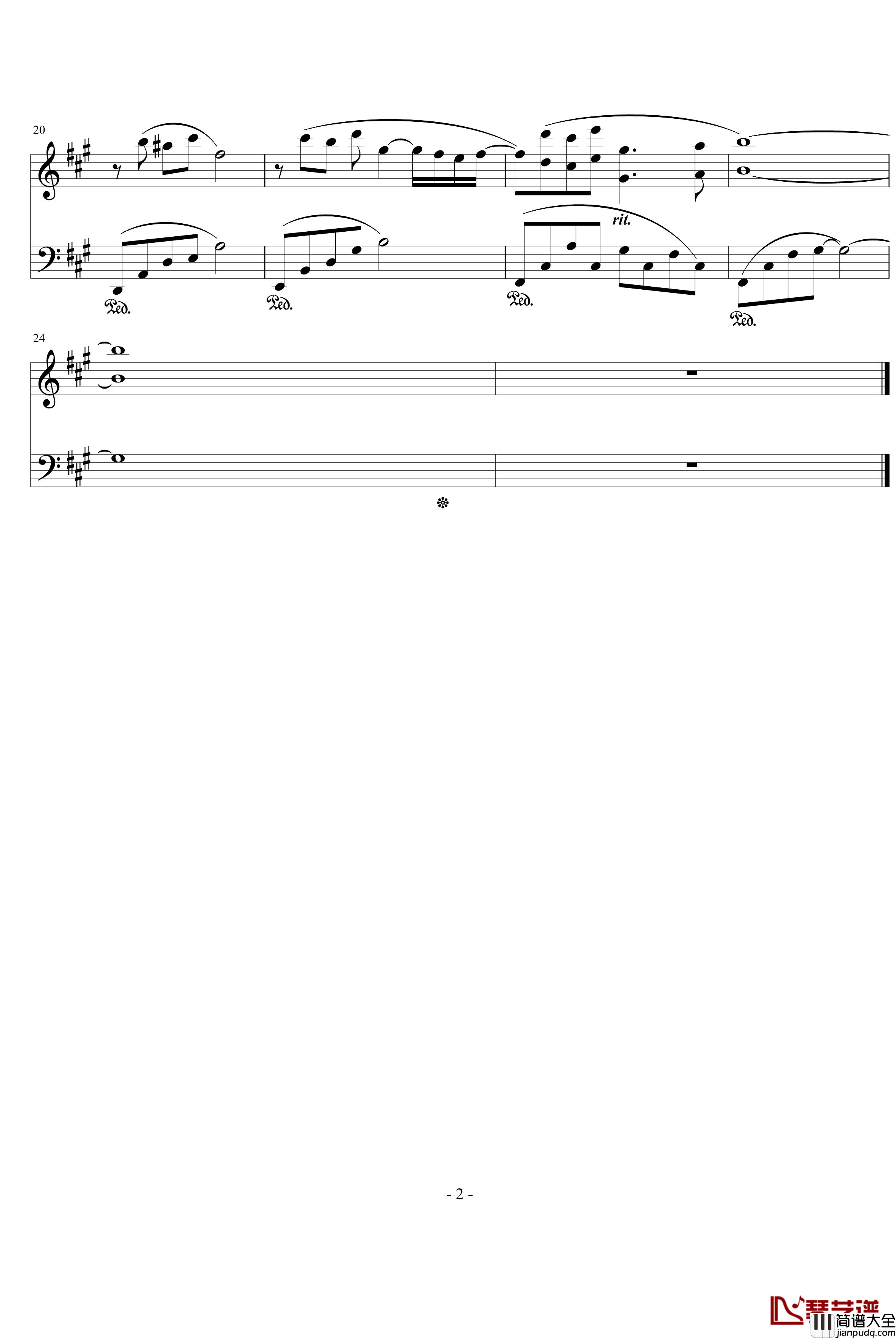 confession_of_secret_admirer钢琴谱_久石让