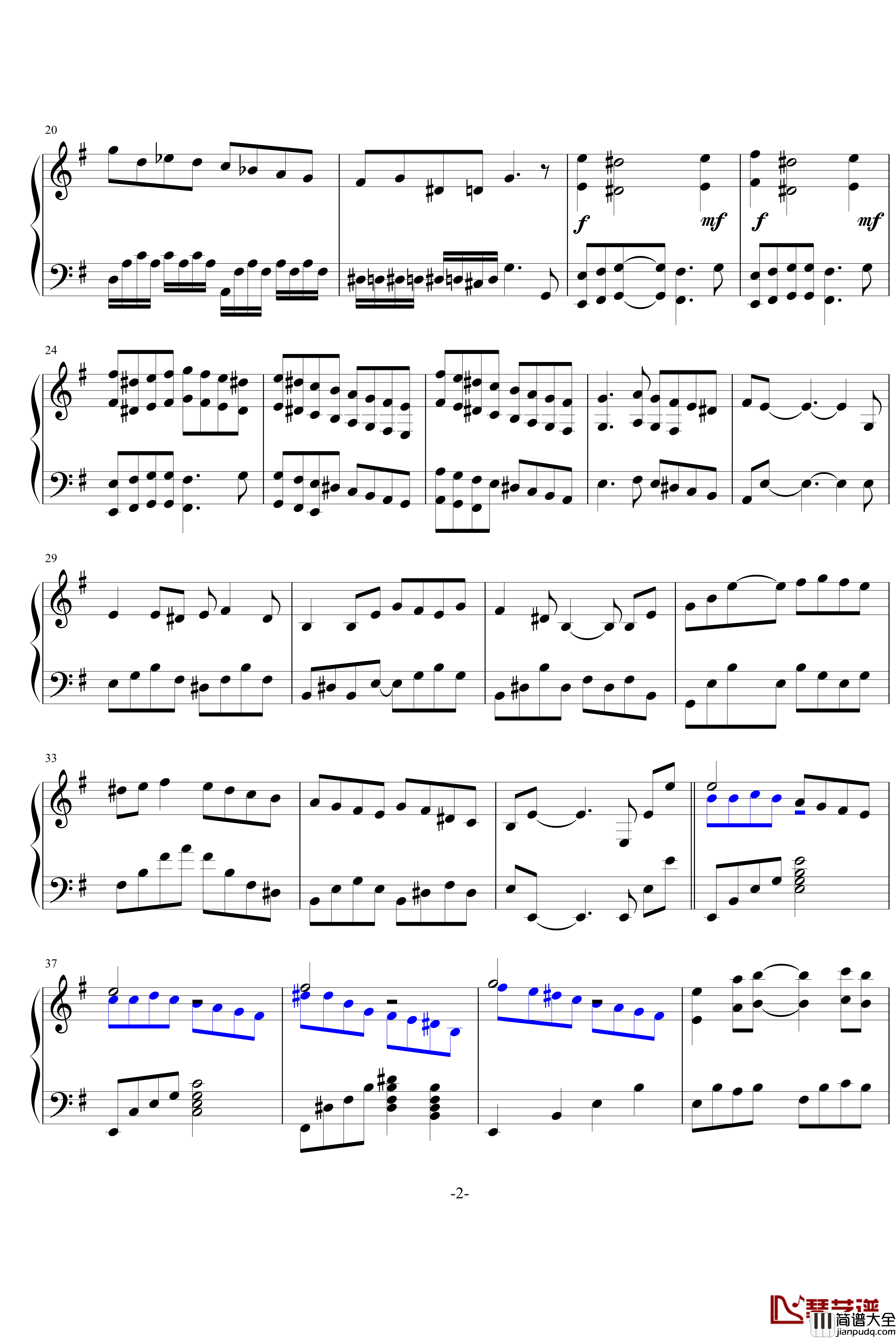 迷雾峡谷钢琴谱_Alex_小奏鸣曲