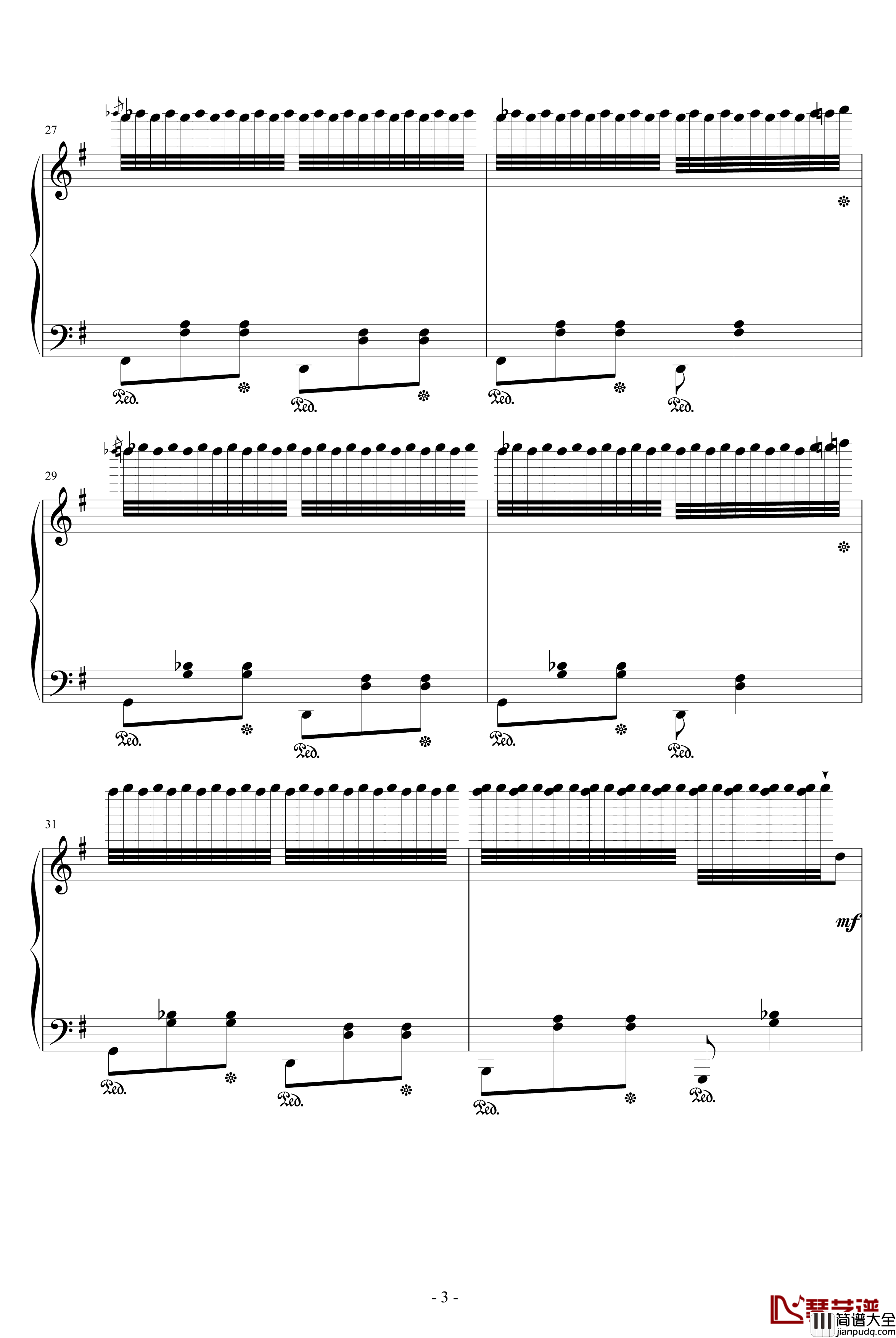 散雪女妖之舞钢琴谱_升c小调