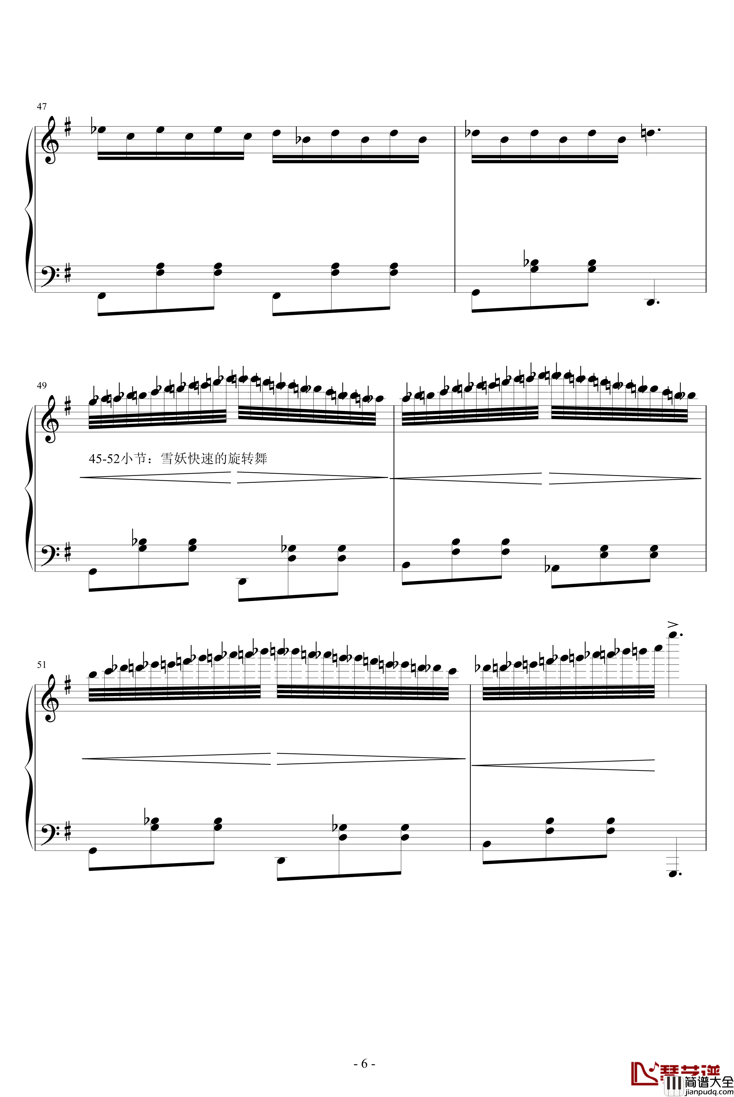 散雪女妖之舞钢琴谱_升c小调
