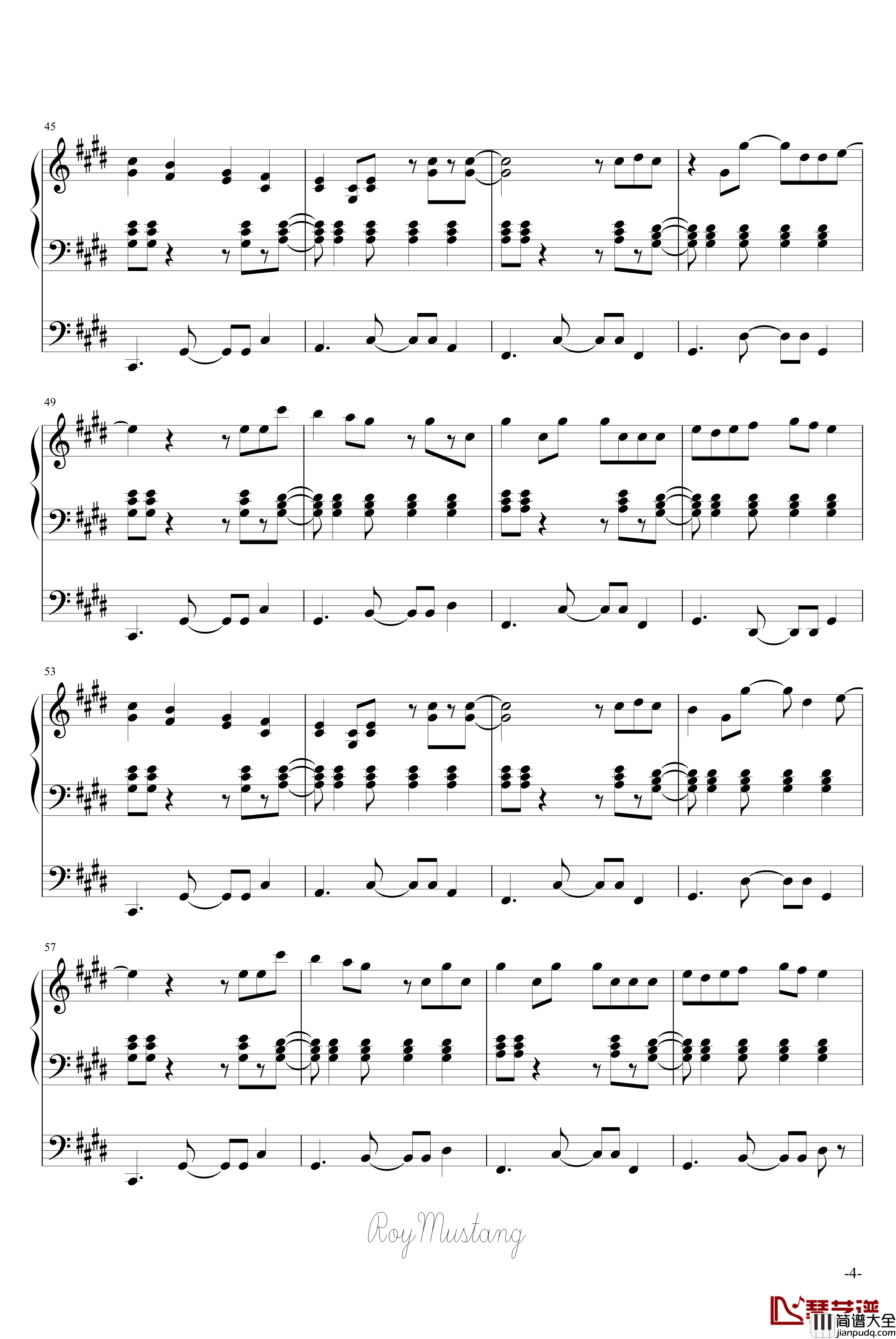 炉心融解钢琴谱_动漫影视_镜音リン