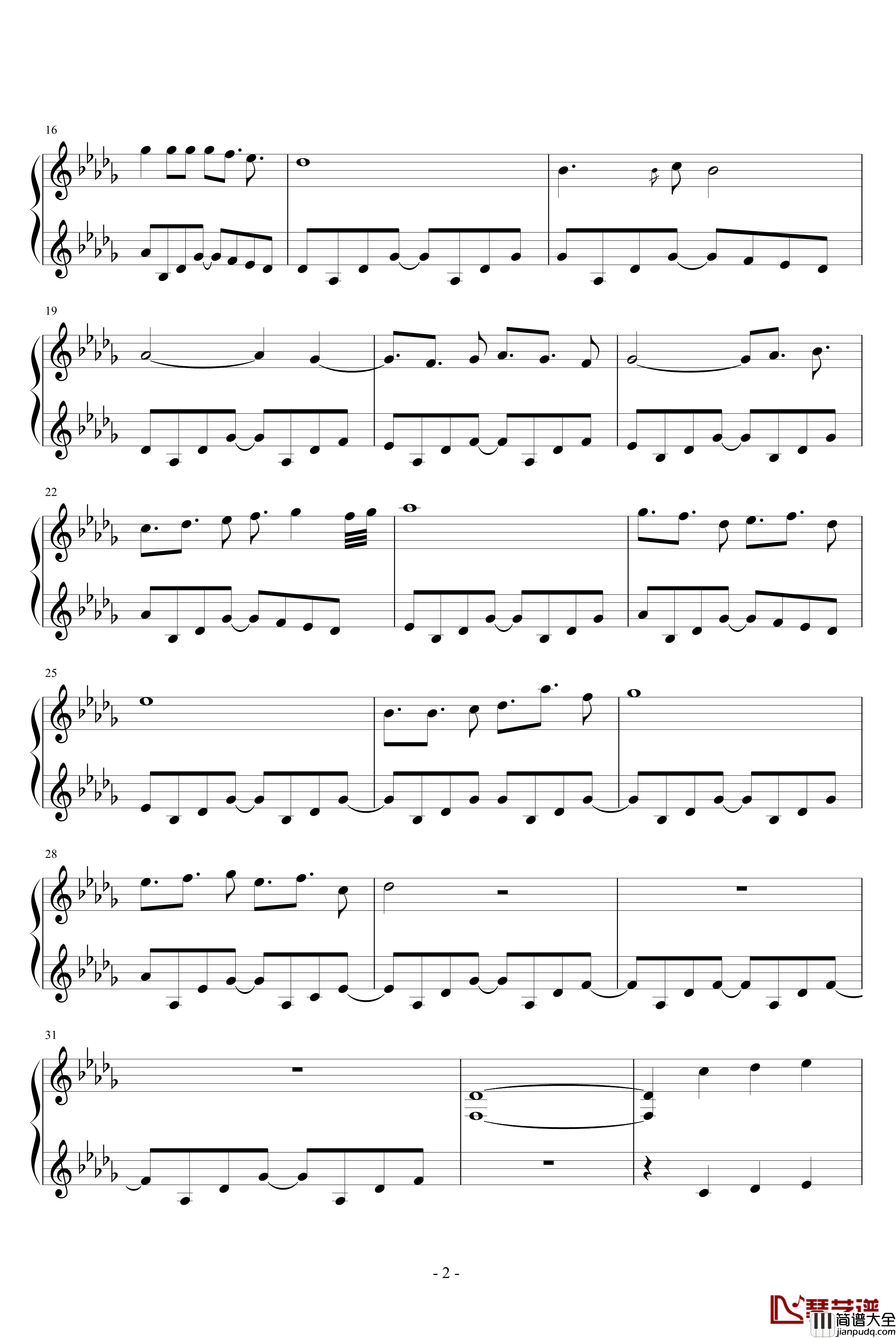 天空之城钢琴谱_冒险岛背景音乐