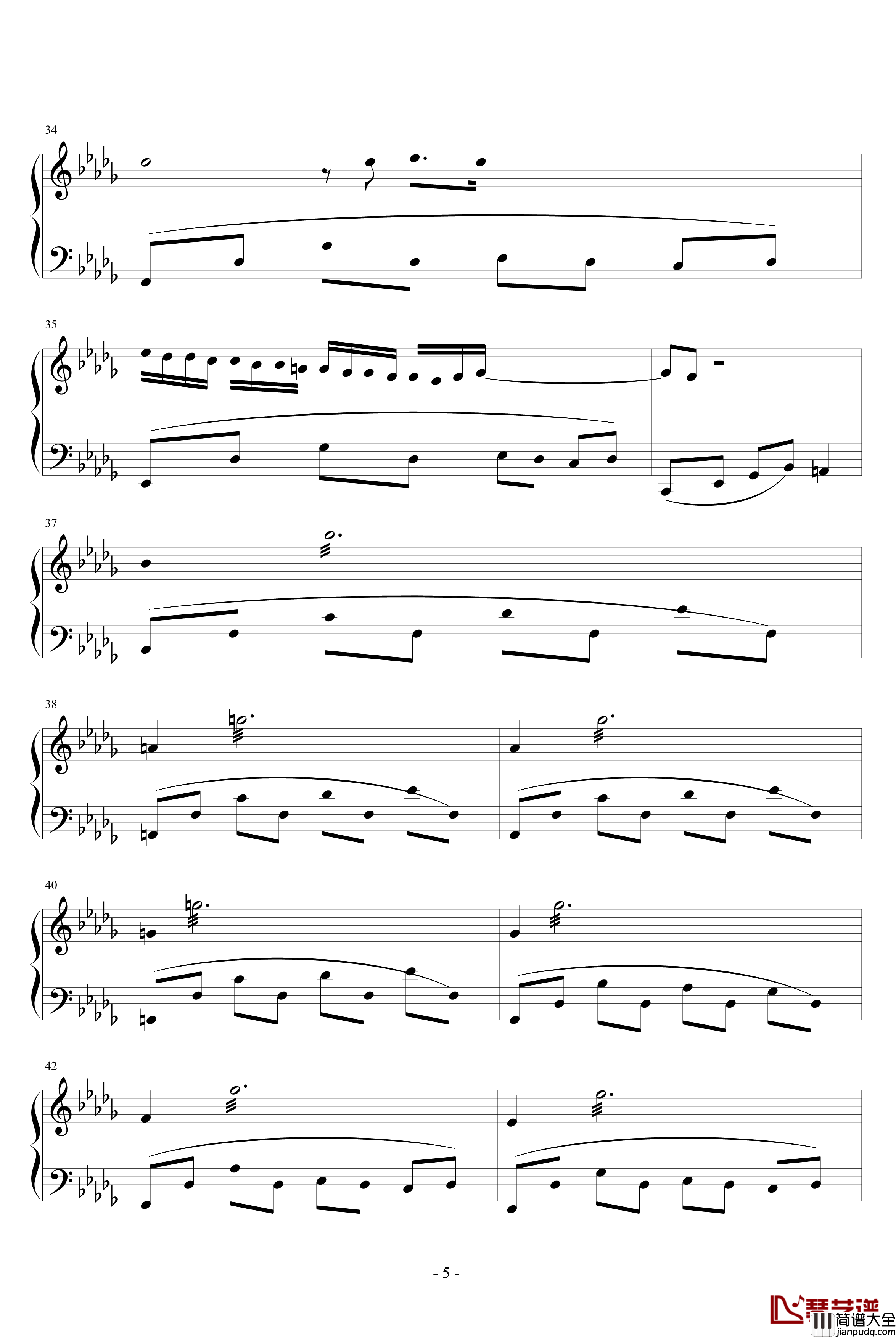 孤独的琴声钢琴谱_东方仙后