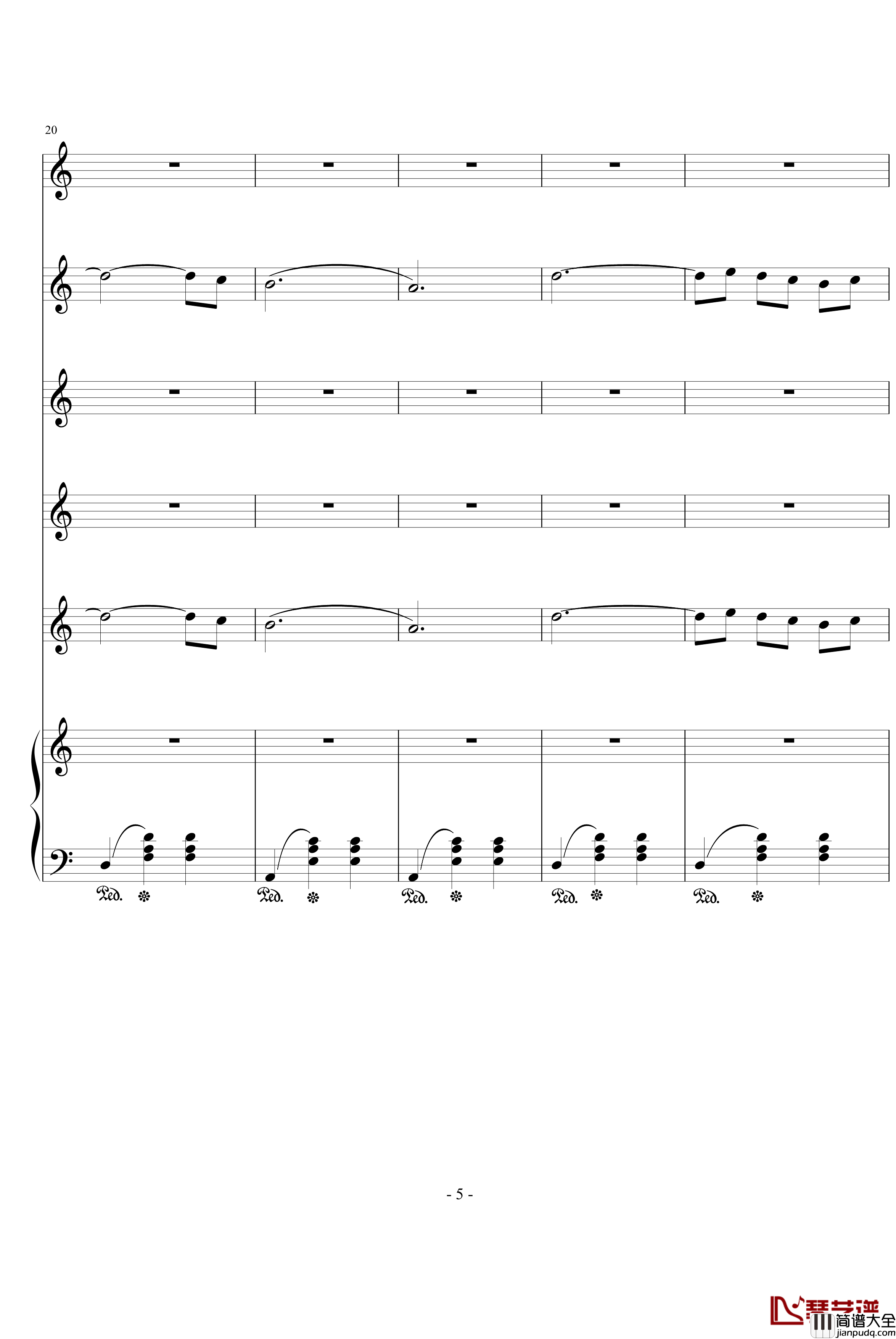 天使爱美丽总谱钢琴谱_影视