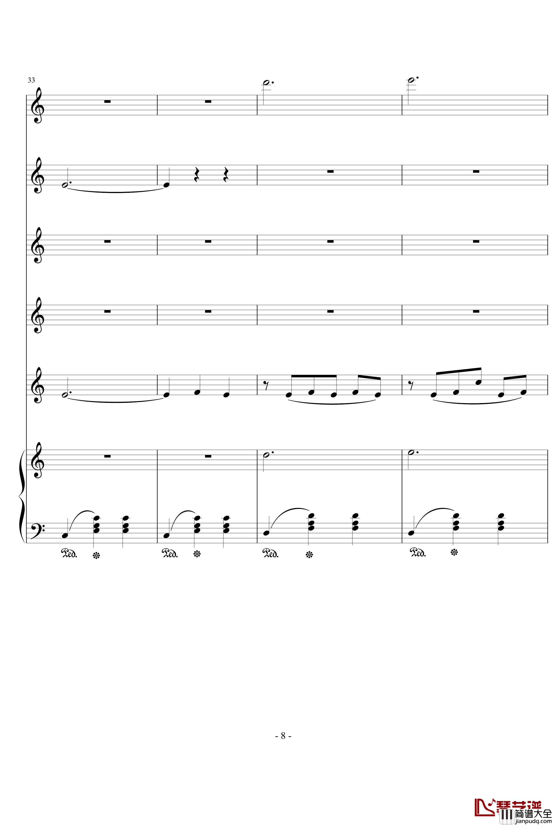 天使爱美丽总谱钢琴谱_影视