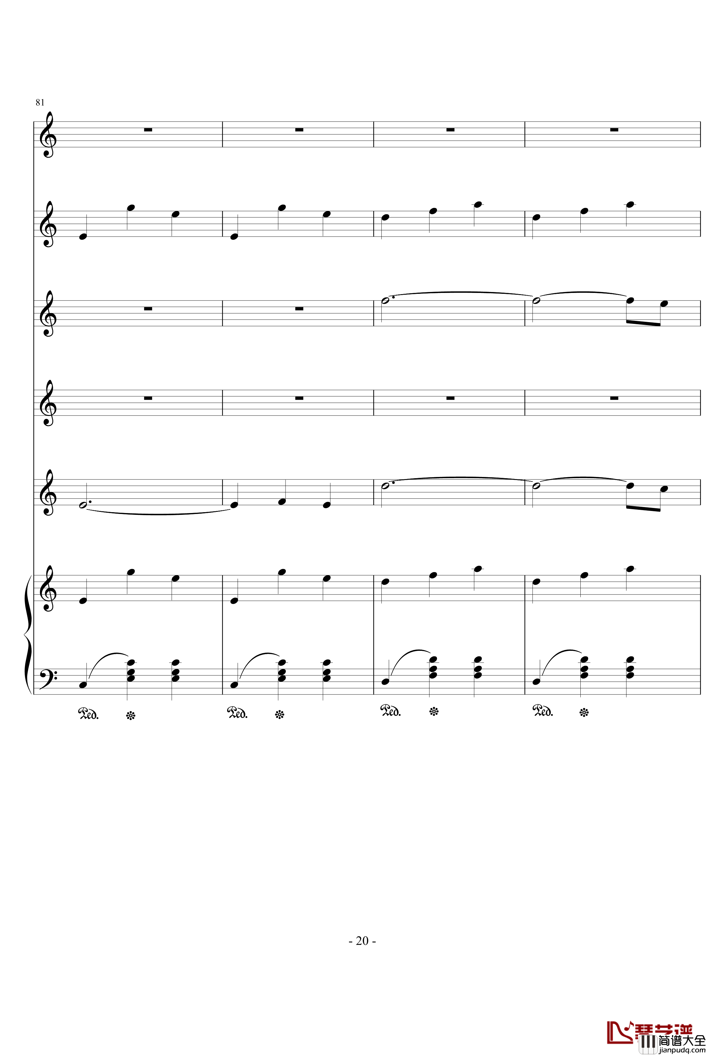 天使爱美丽总谱钢琴谱_影视