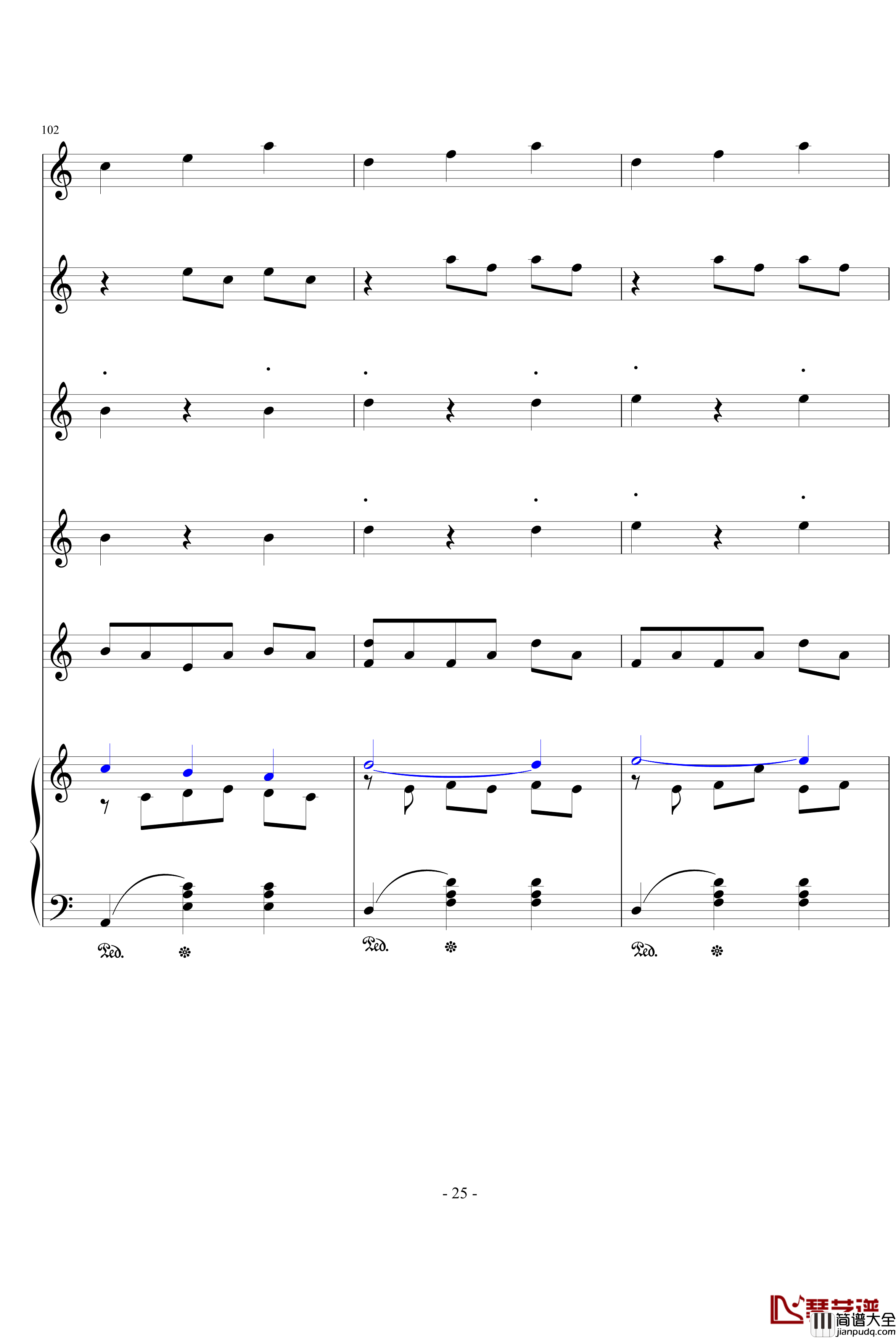 天使爱美丽总谱钢琴谱_影视