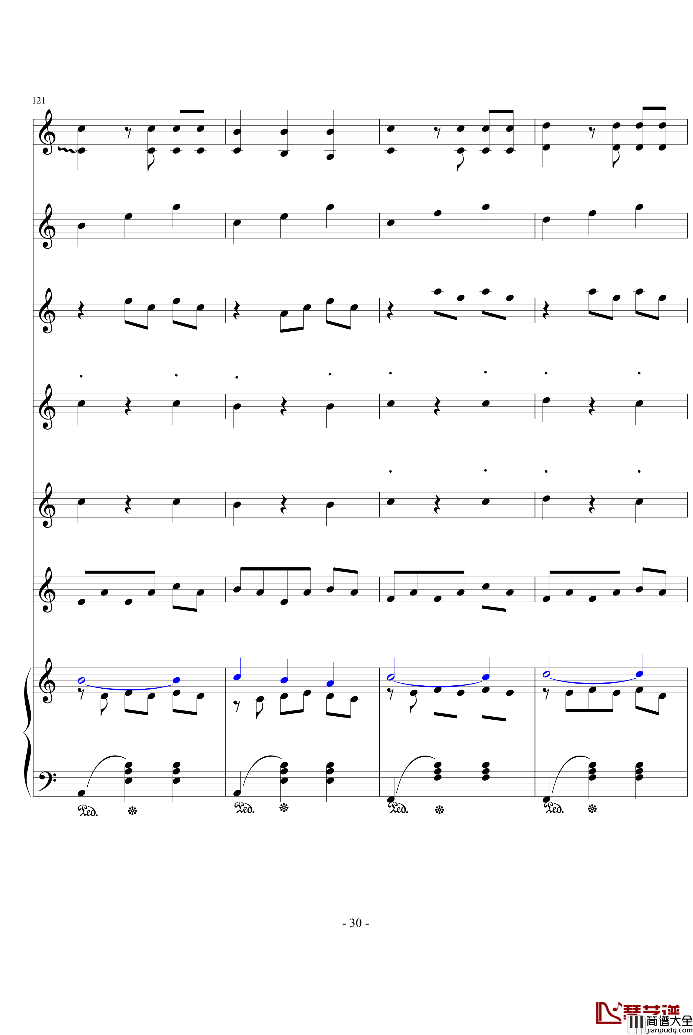 天使爱美丽总谱钢琴谱_影视