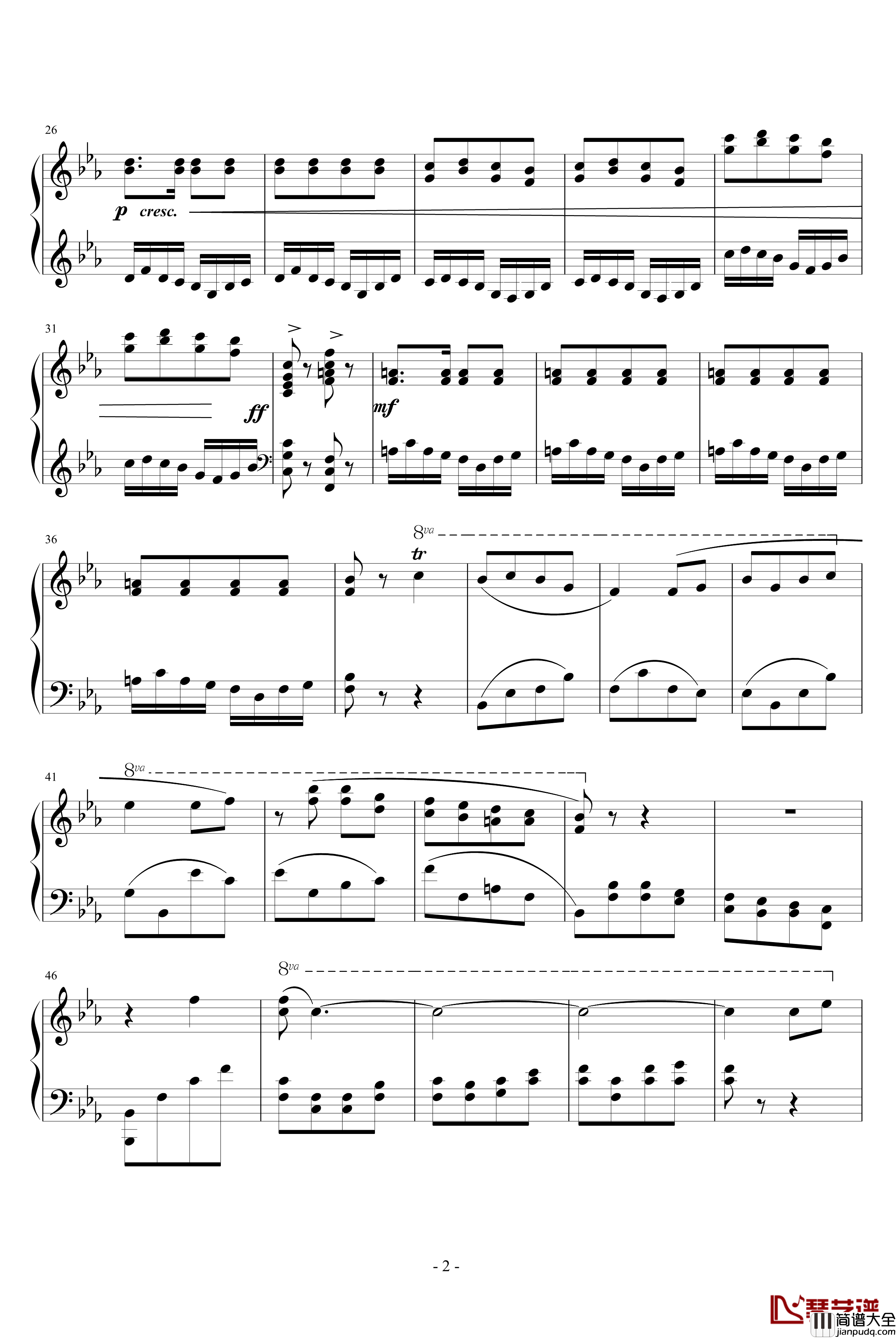 乡音钢琴谱_未知作者