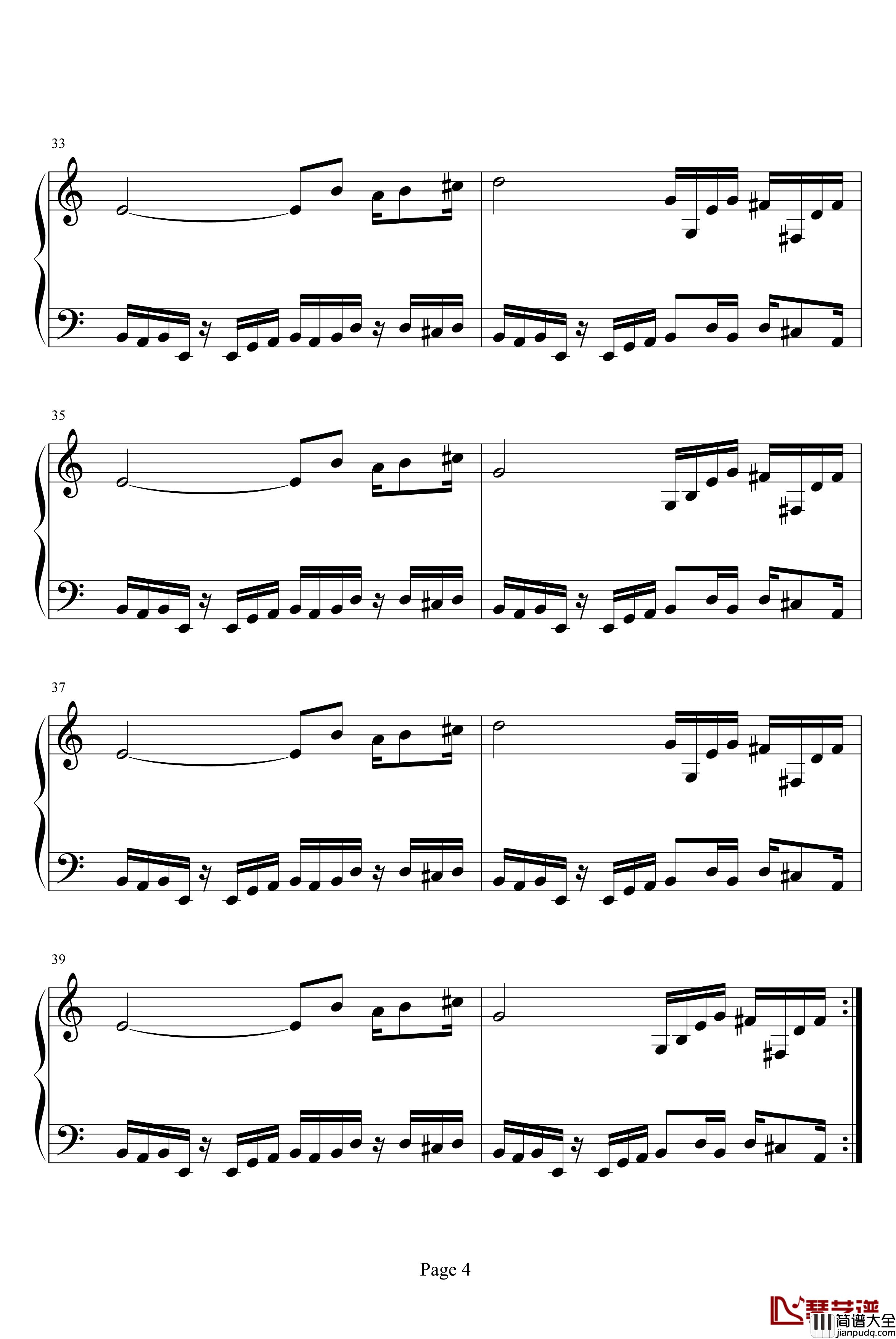 魂斗罗钢琴谱_即兴版_游戏