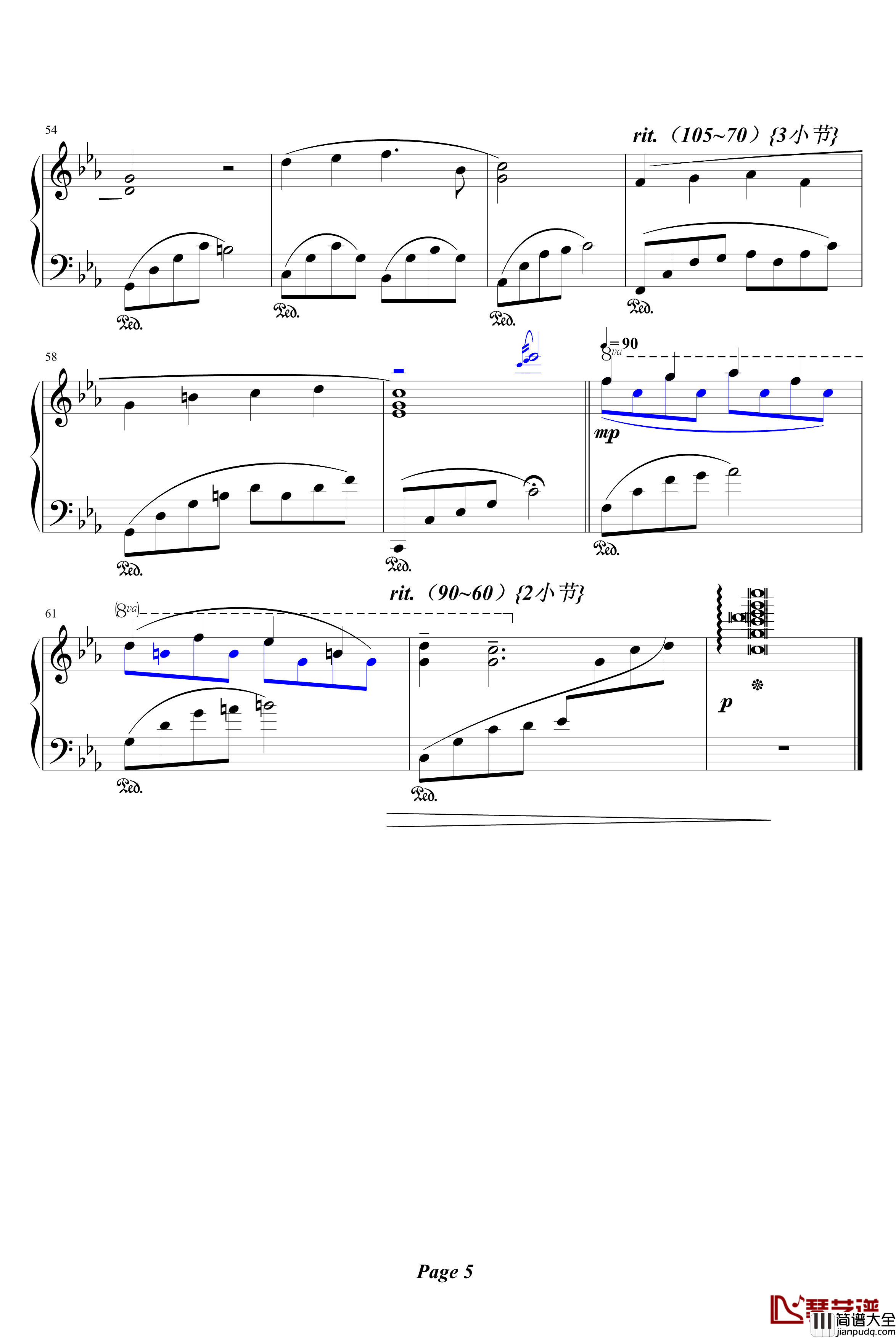 离殇钢琴谱_修改、难度版_凌枫