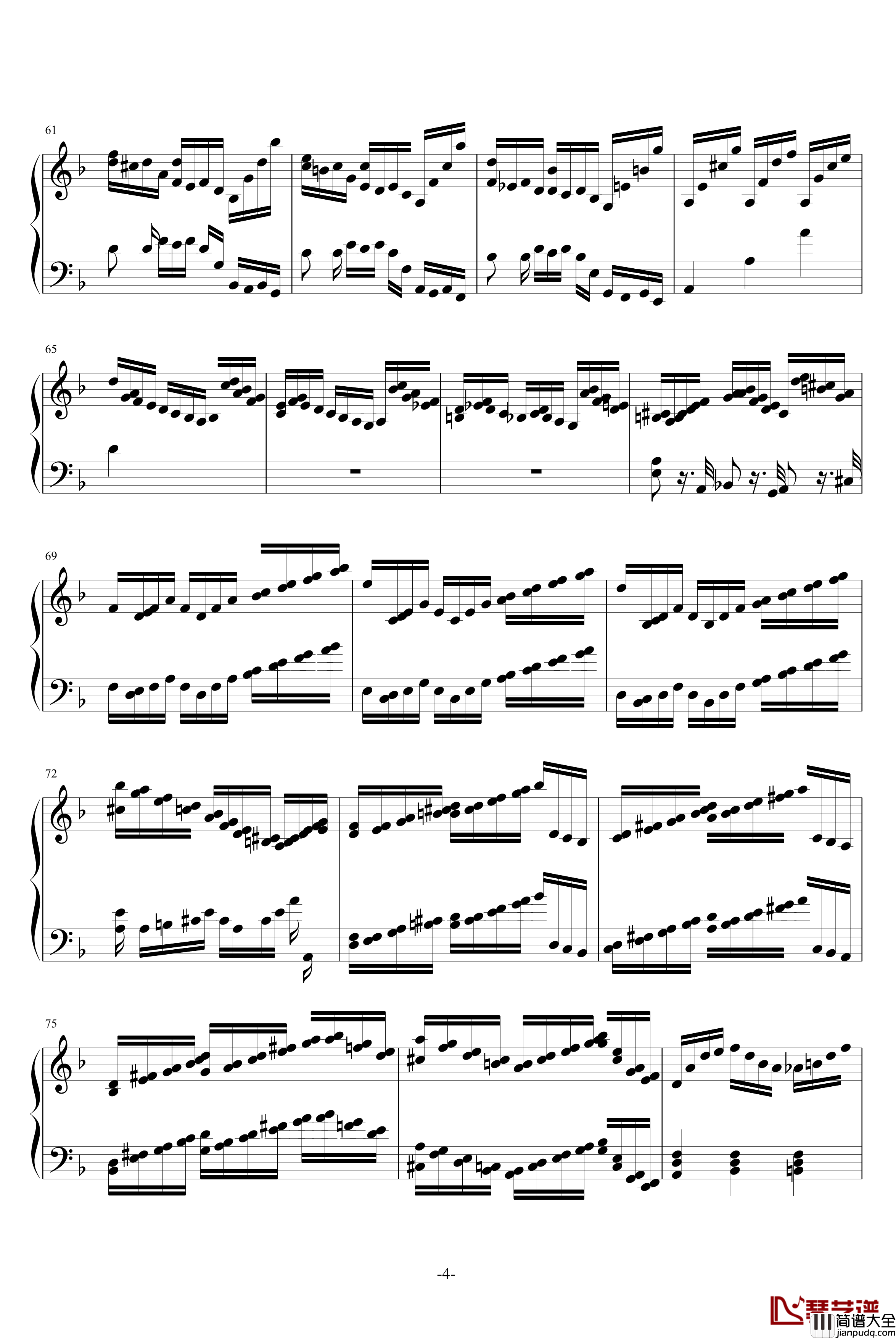 BWV.1004Chaconne改编钢琴谱_巴赫神作_P.E.Bach