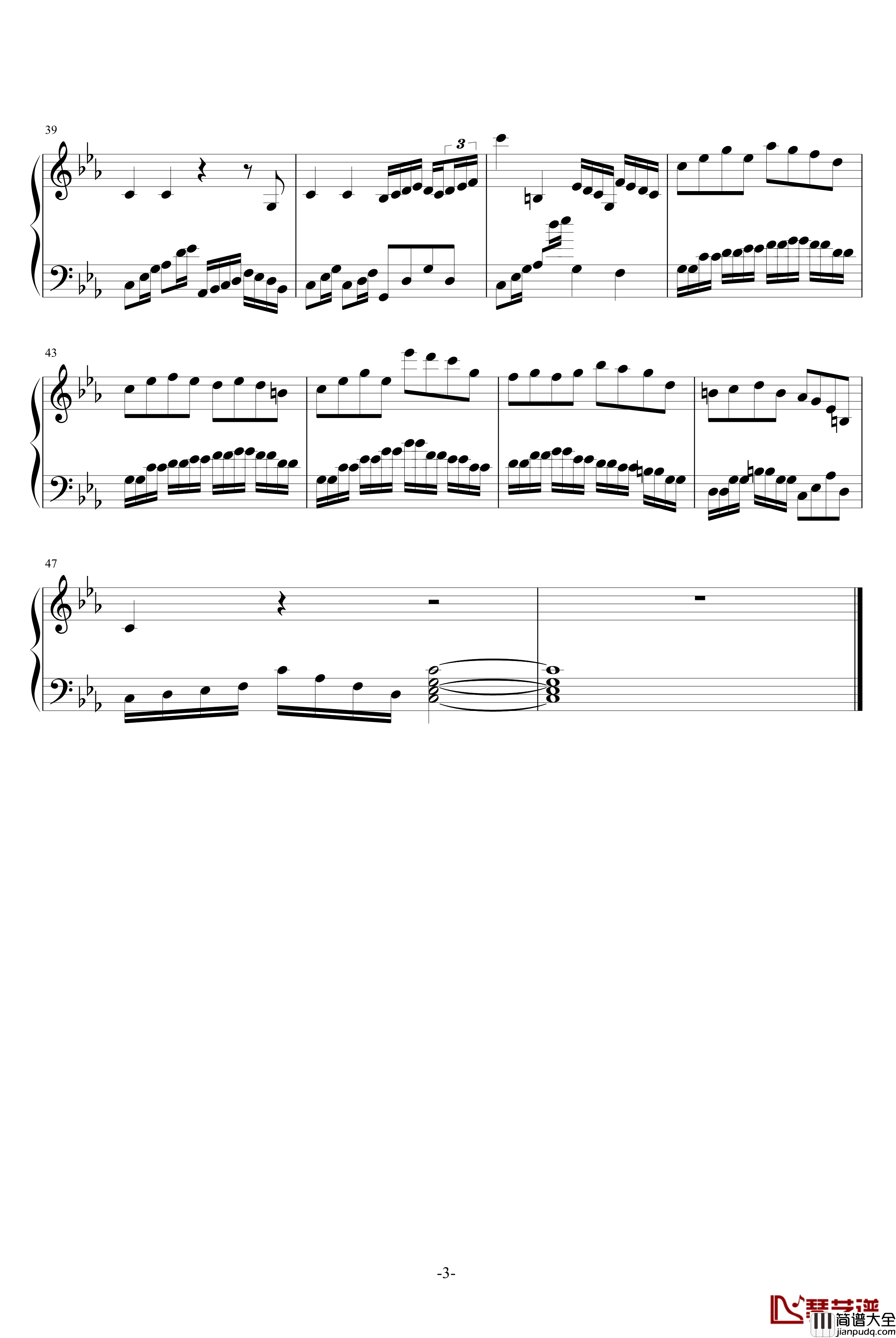 C小调随想曲钢琴谱_Jean