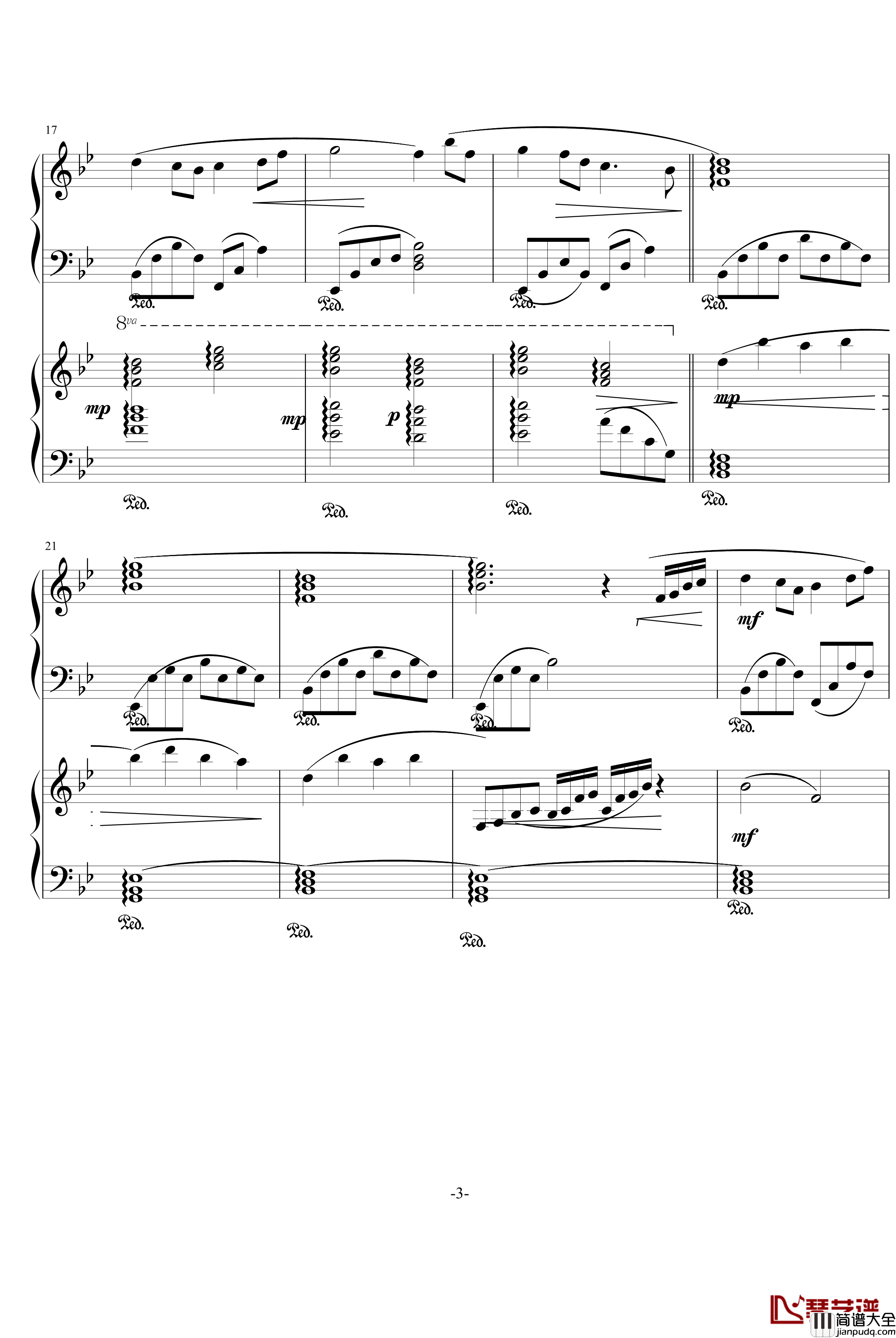 小夜曲钢琴谱_班得瑞_Bandari