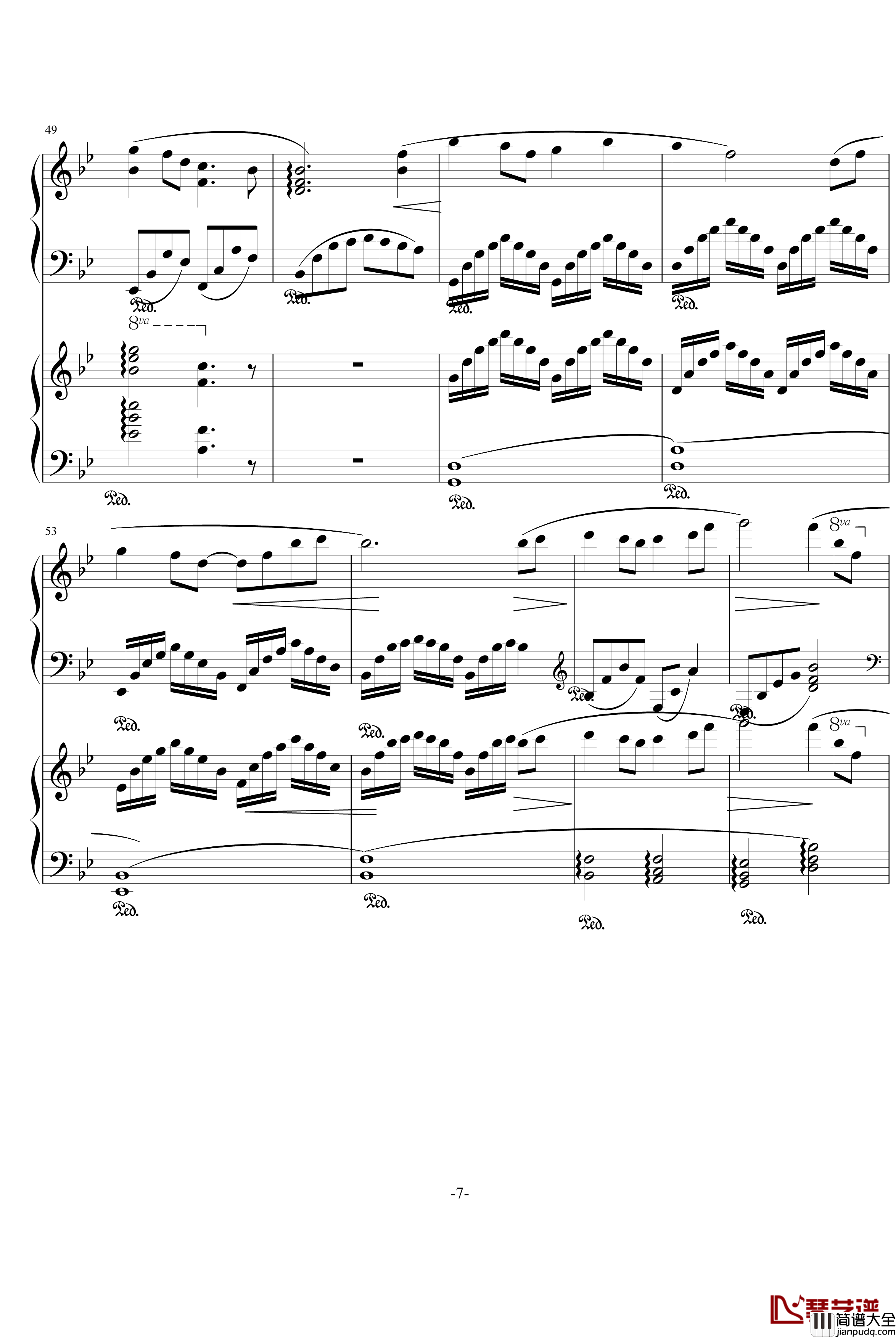 小夜曲钢琴谱_班得瑞_Bandari