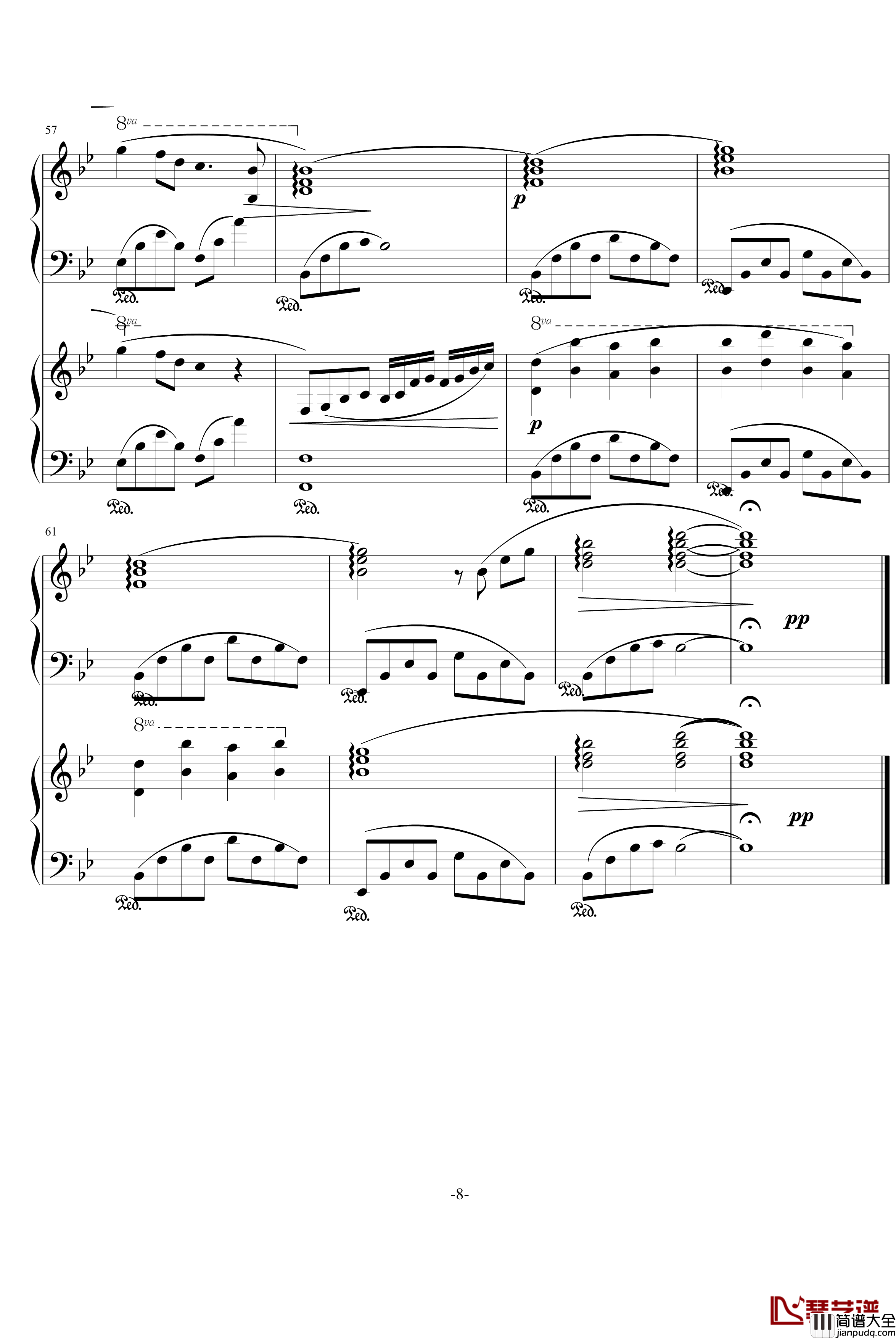 小夜曲钢琴谱_班得瑞_Bandari