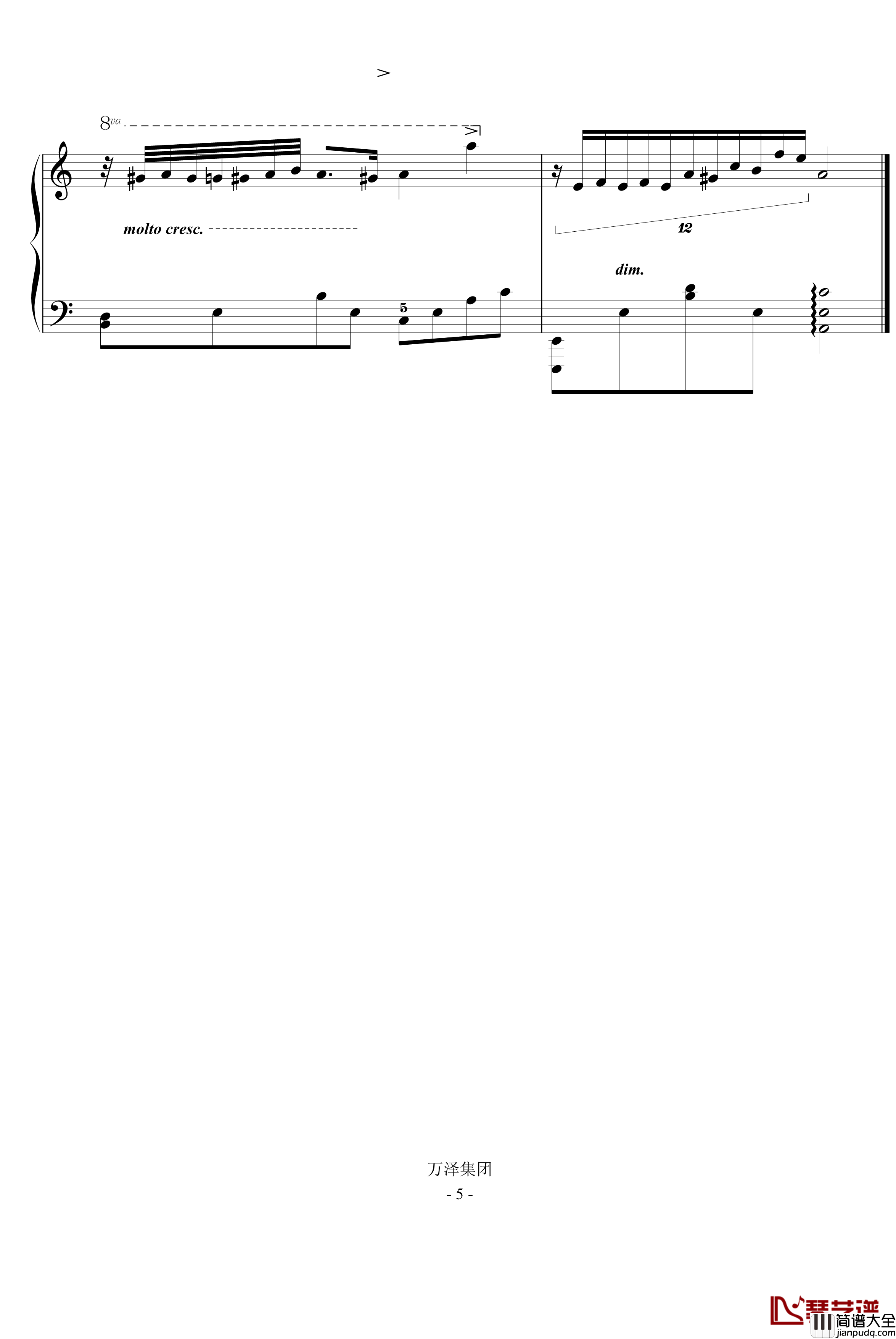 环境一梦钢琴谱_古典风格_万千里