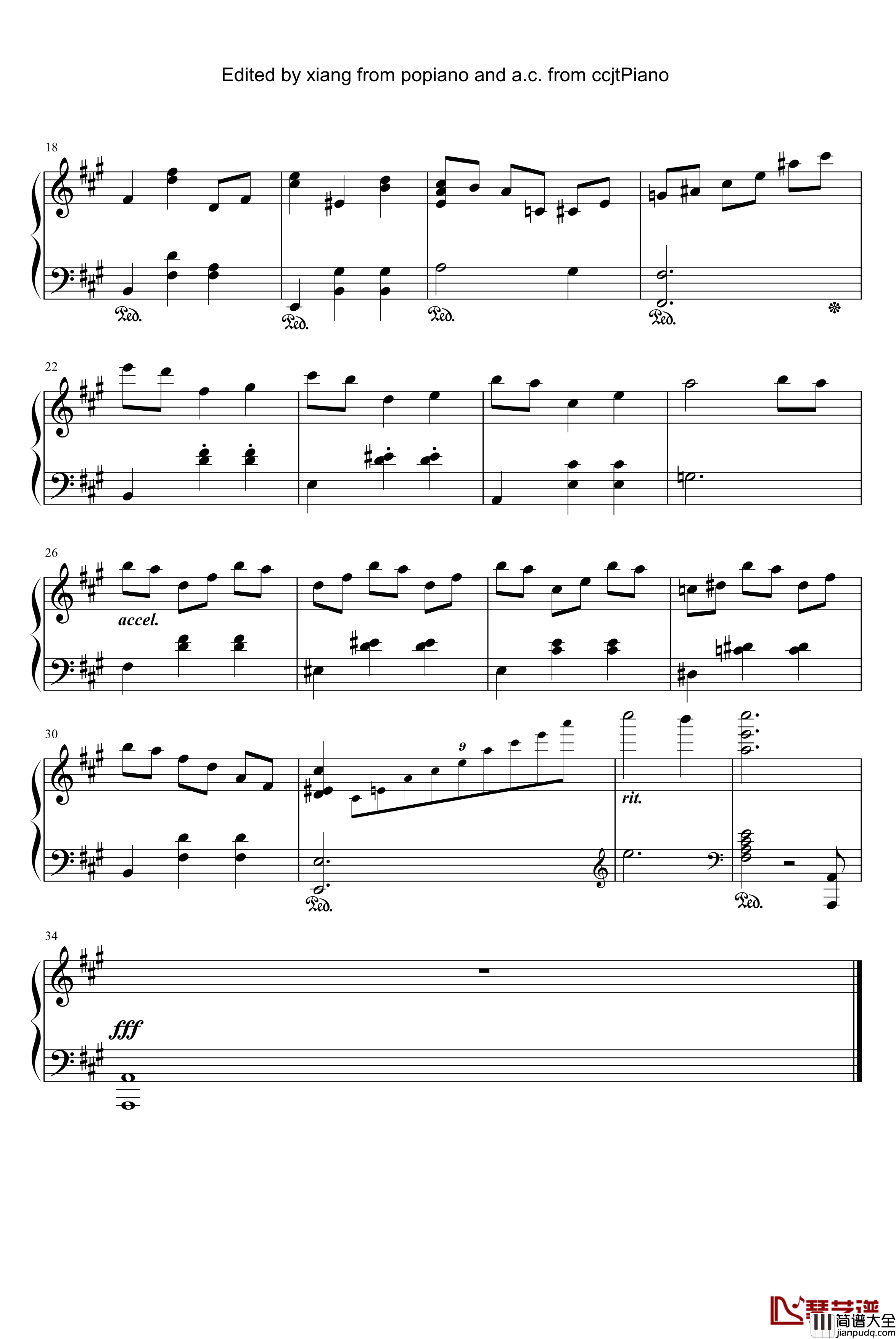 Nokia诺基亚经典铃声即兴曲钢琴谱_另类音乐