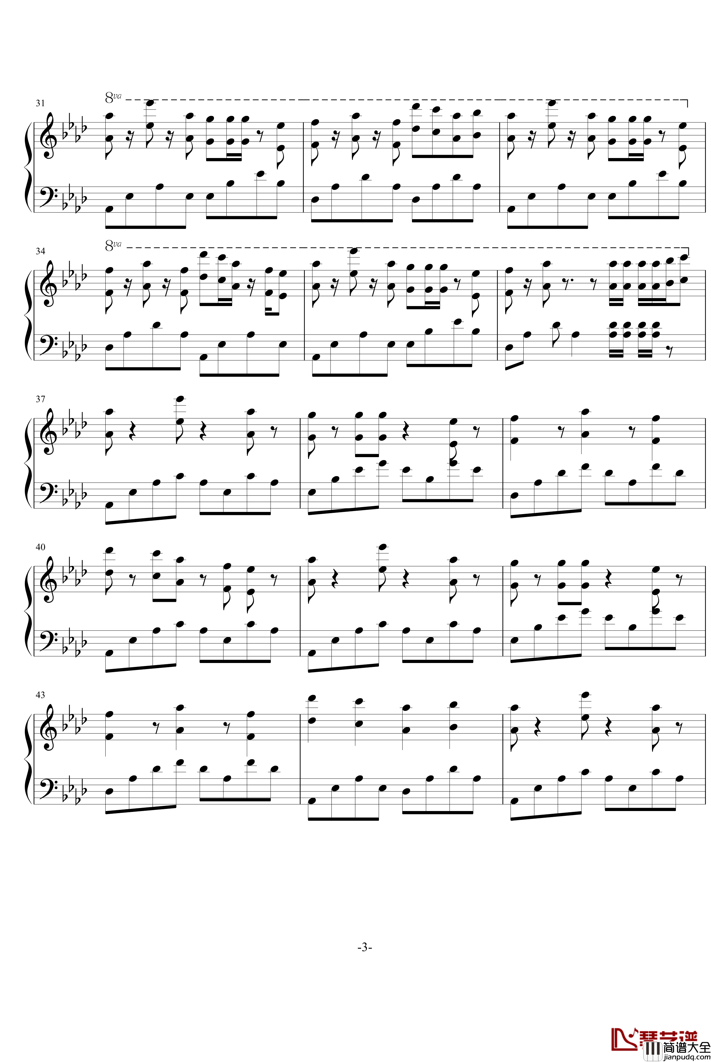 天堂的路钢琴谱_你看那