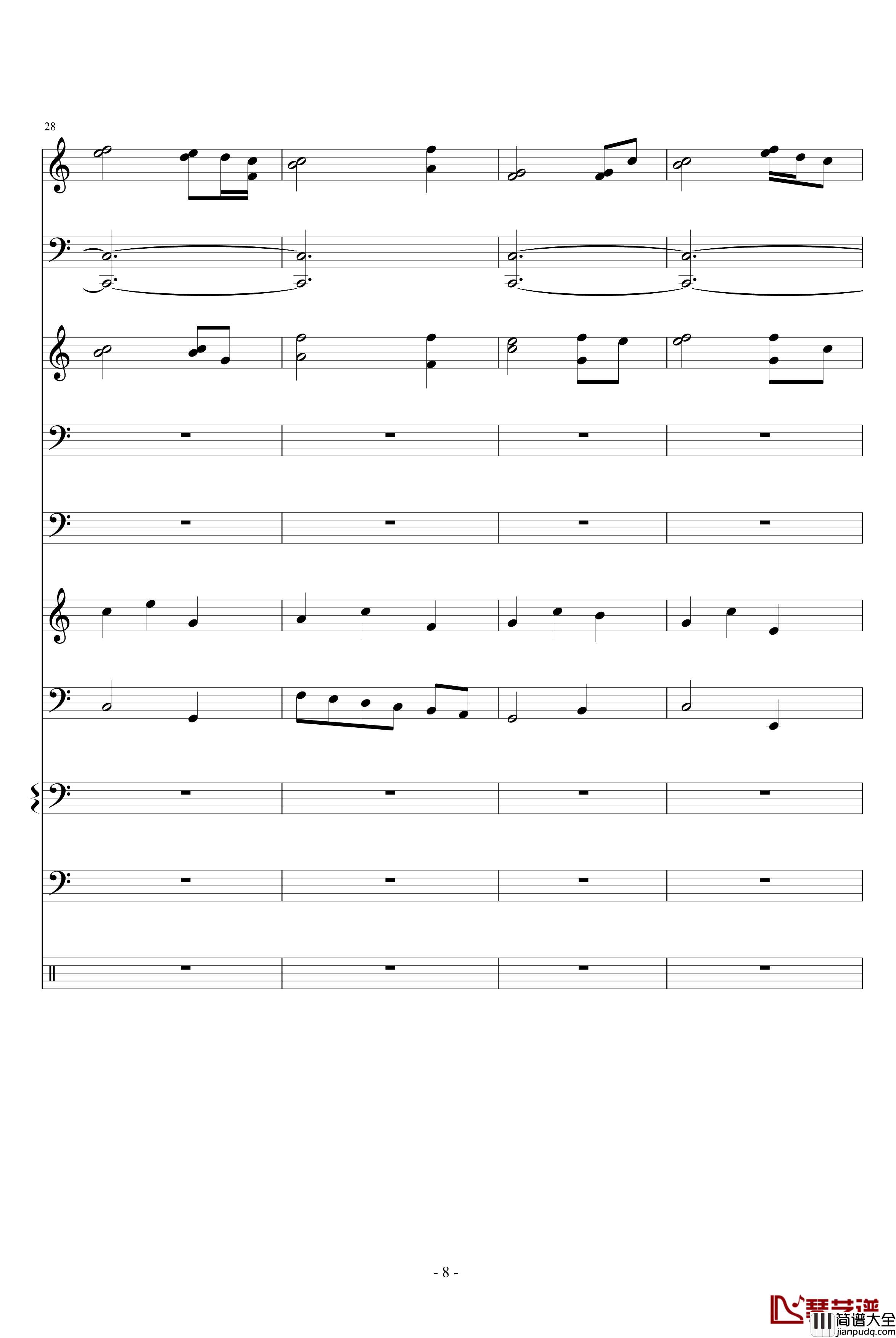 奇异恩典钢琴谱_世界名曲