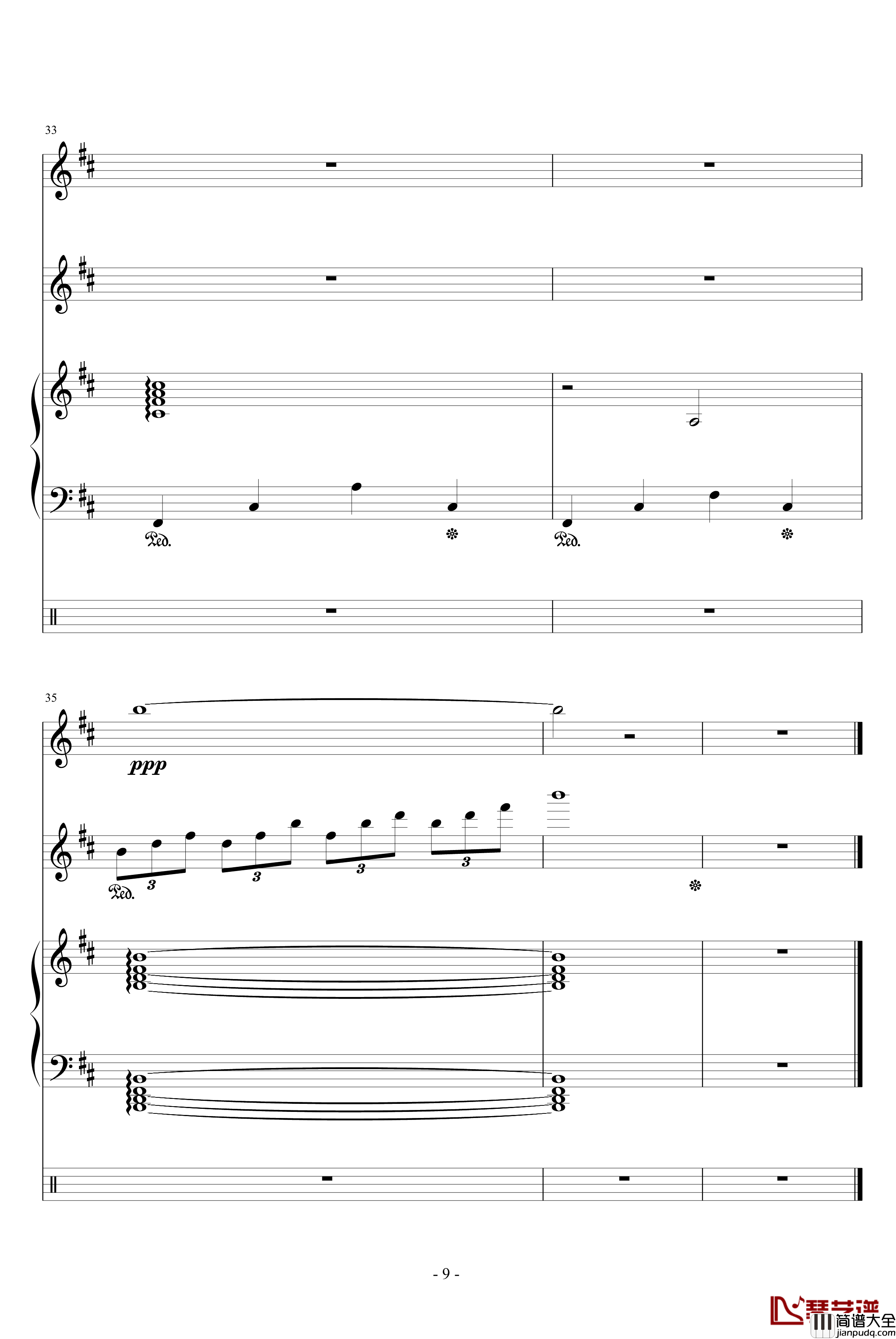 暗夜杀机钢琴谱_升c小调