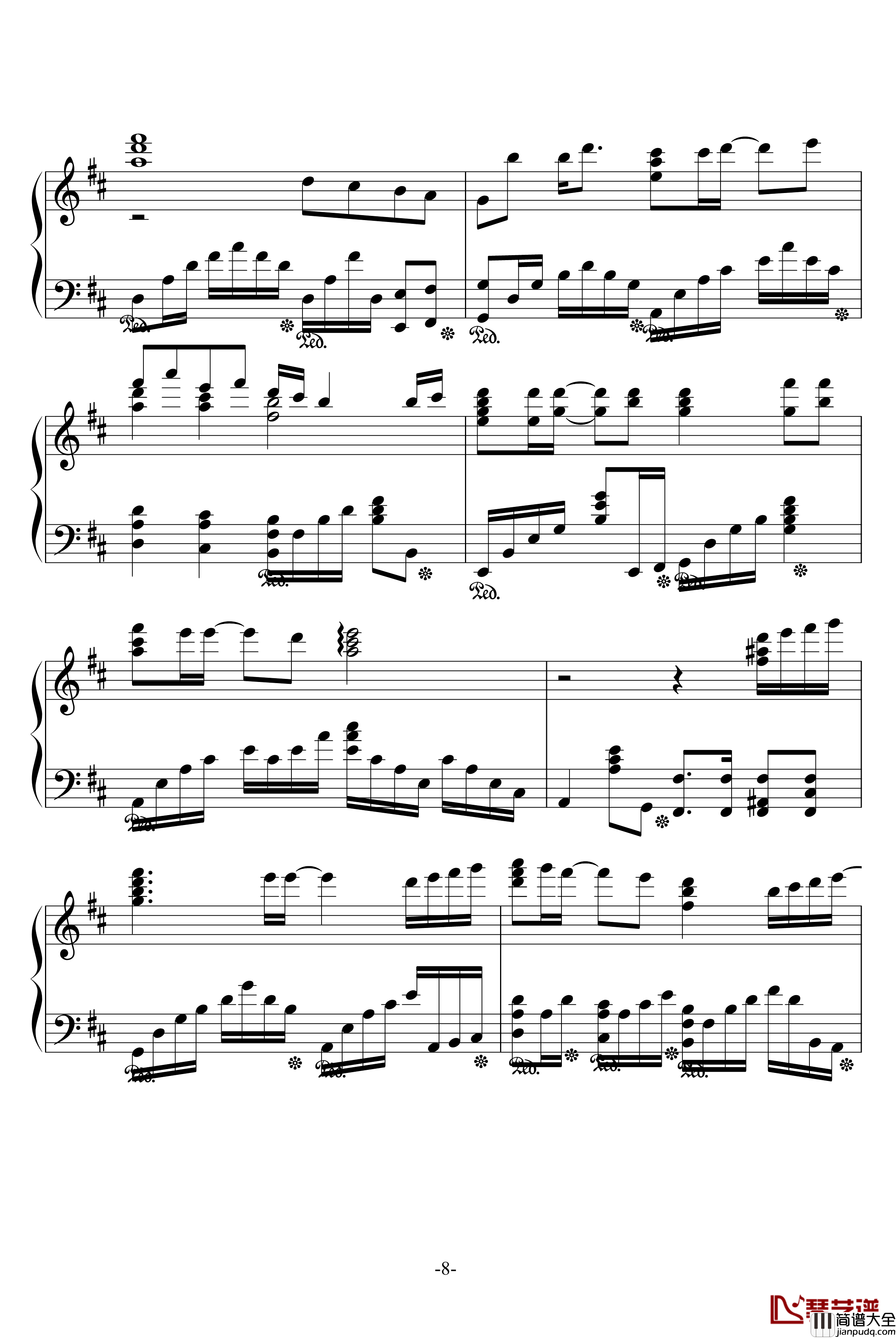 夢を見たあとて钢琴谱_名侦探柯南