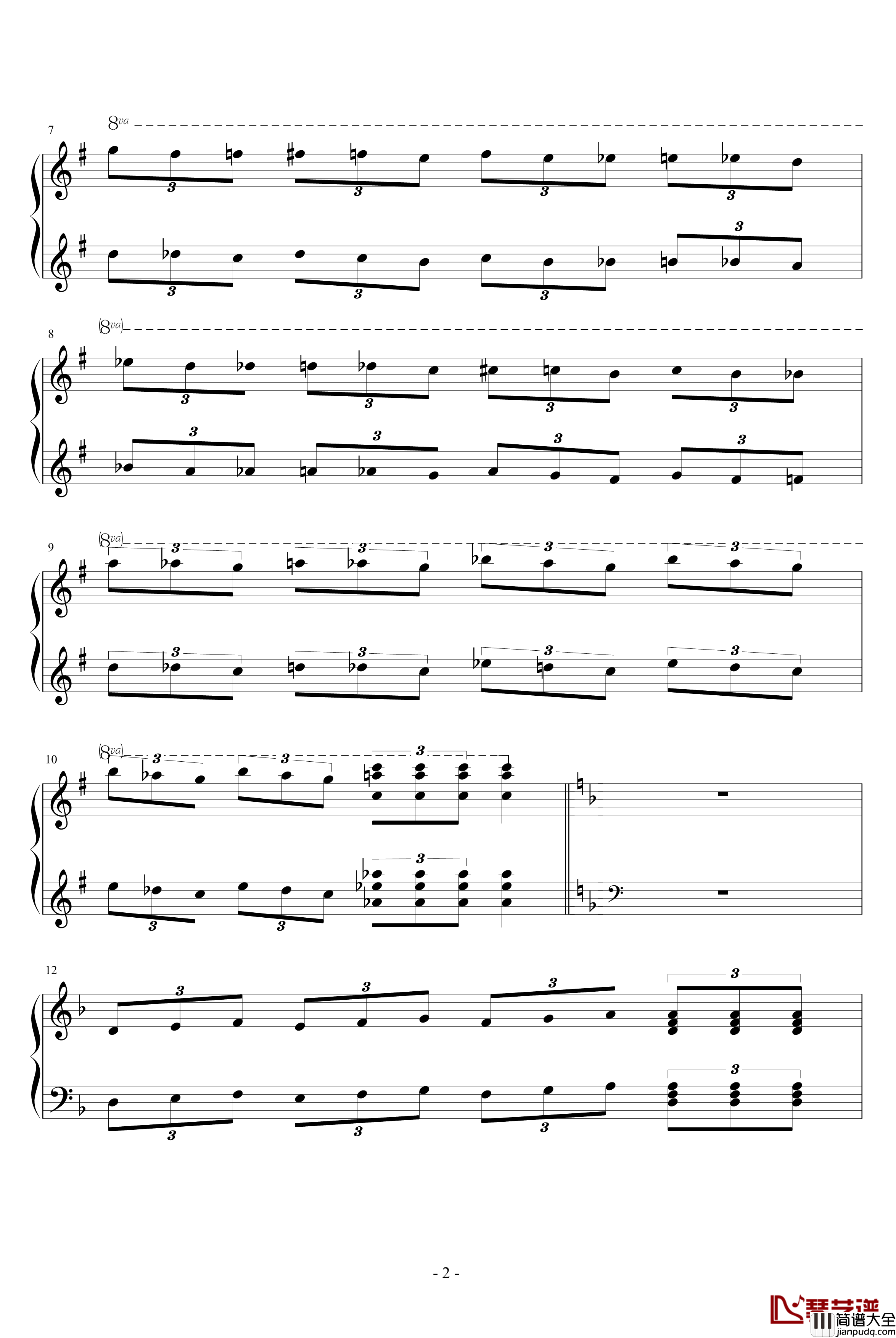 枪战钢琴谱_东方仙后