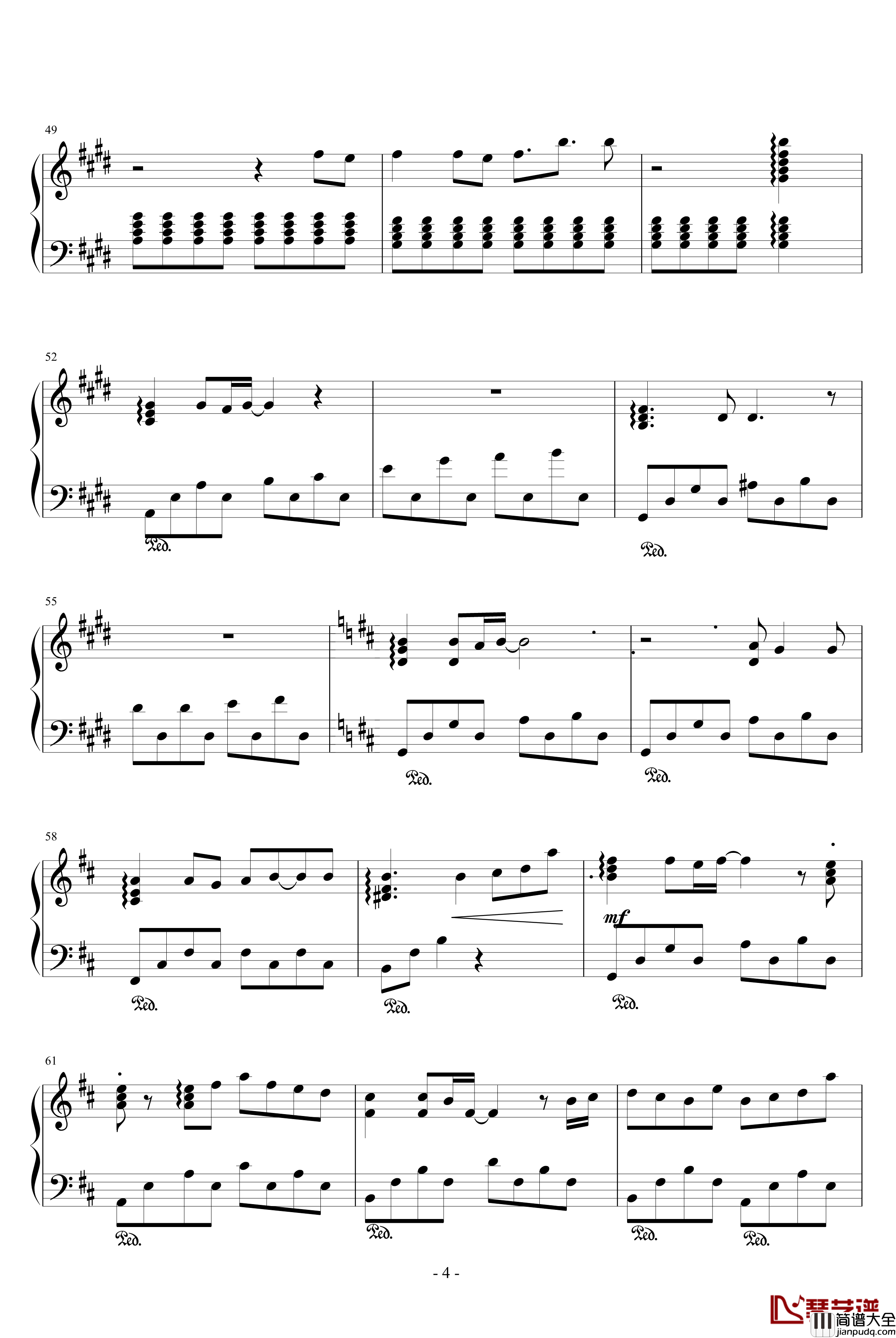 鳥之詩钢琴谱_根據mid整理最終結果_动漫影视