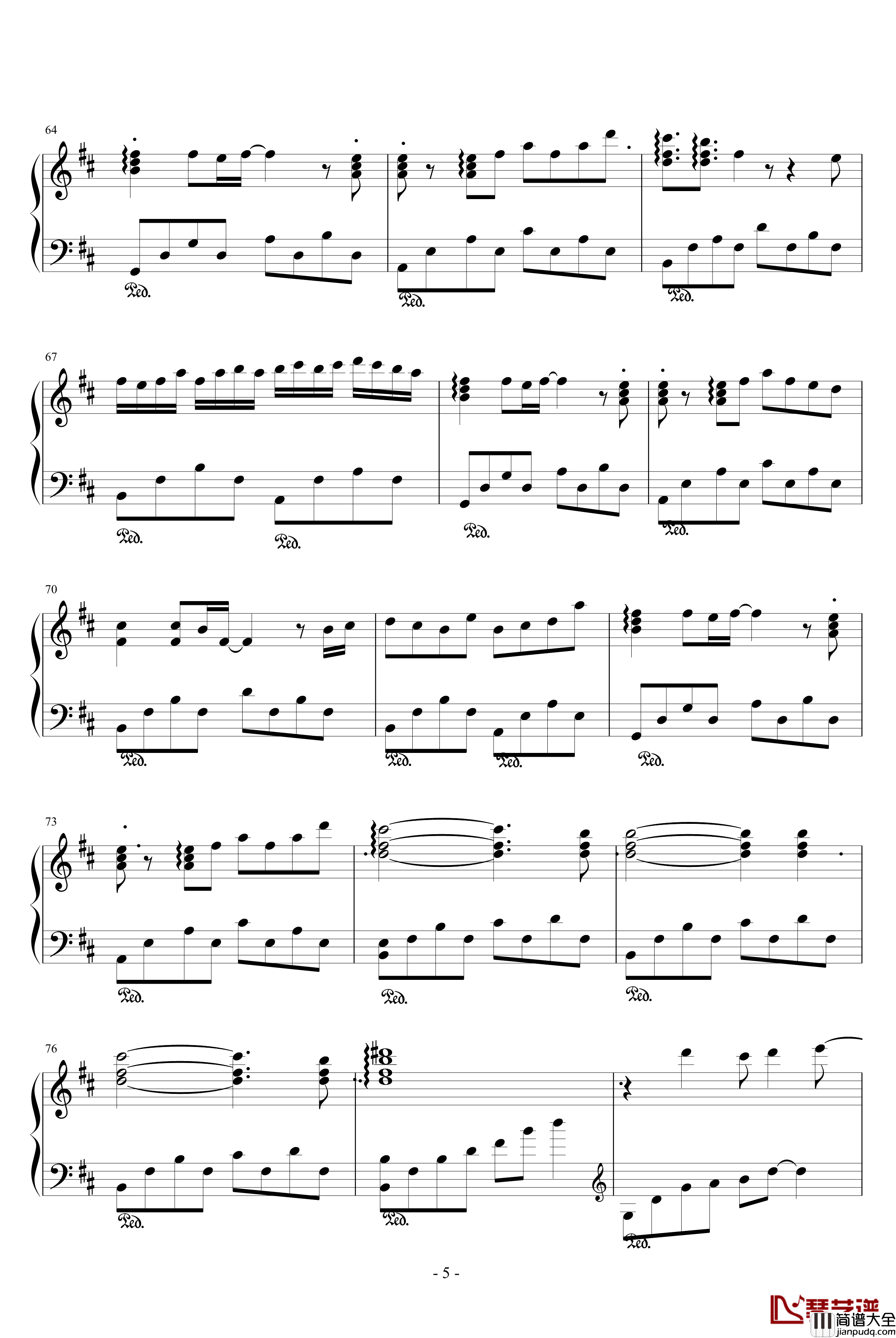 鳥之詩钢琴谱_根據mid整理最終結果_动漫影视